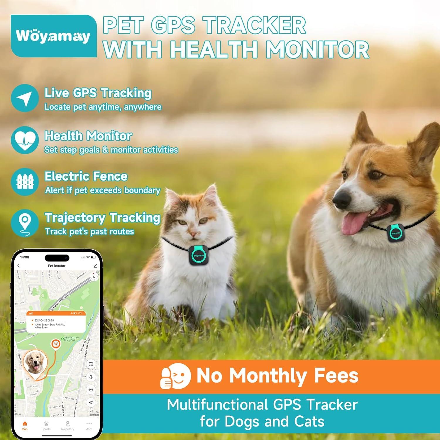 Rastreador GPS Woyamay para Perros y Gatos a Prueba de Agua