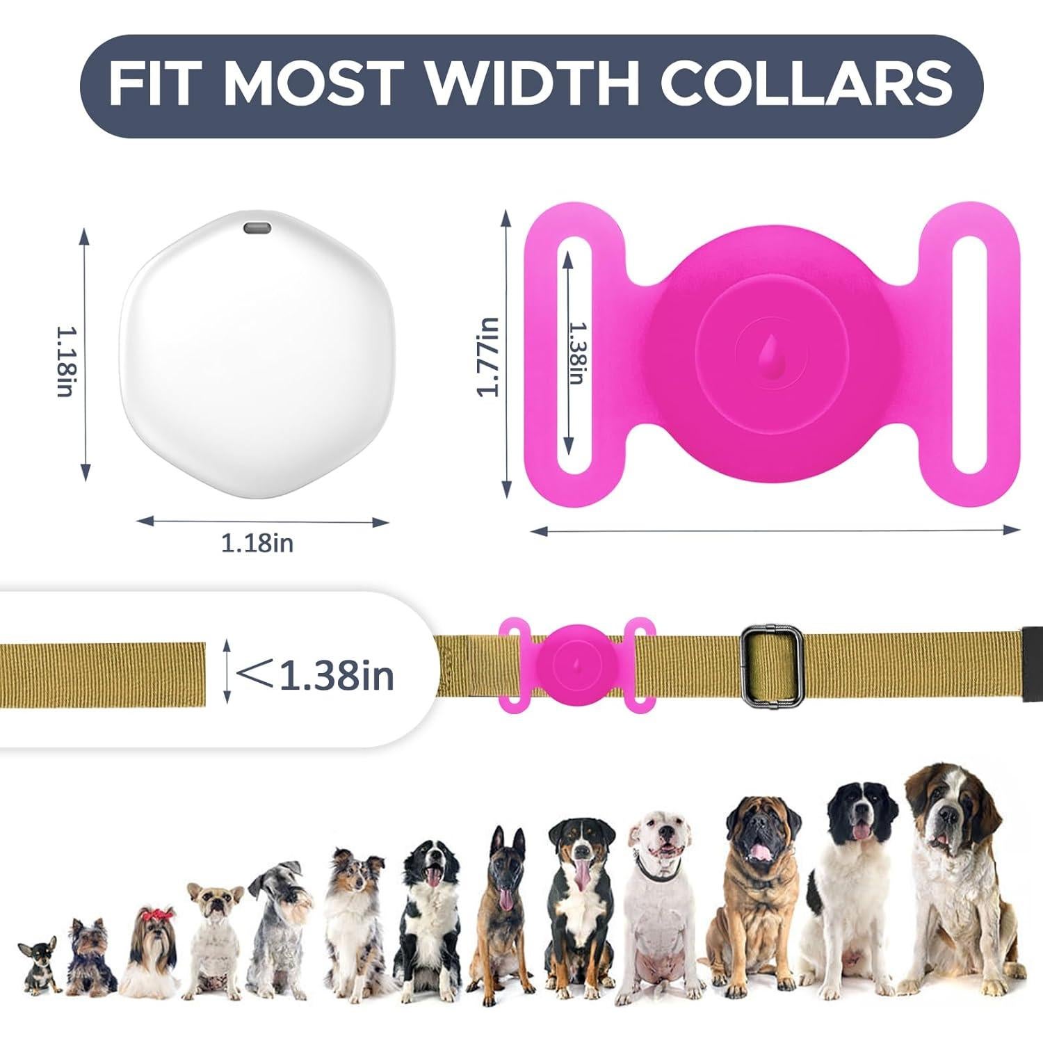 Rastreador GPS para Perros y Gatos Bingolar Rosa IPX8