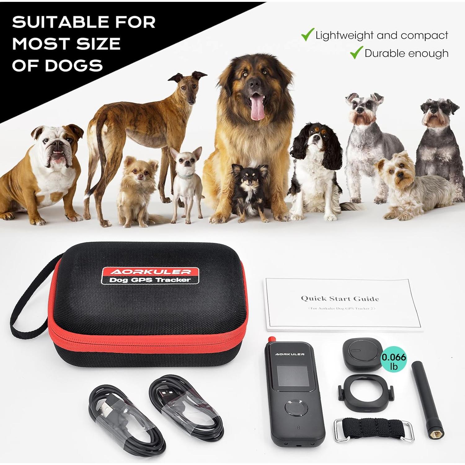 Rastreador GPS para perros Aorkuler 2024, IP67, 5.63 km