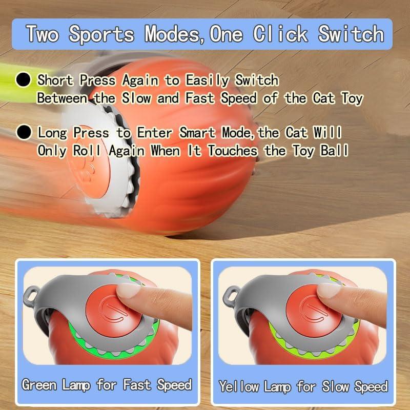 Pelotas de Juguete Automáticas para Gatos FTUHUJ Naranja y Azul