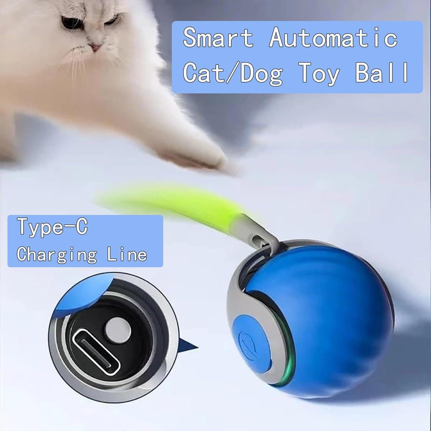 Pelotas de Juguete Automáticas para Gatos FTUHUJ Naranja y Azul