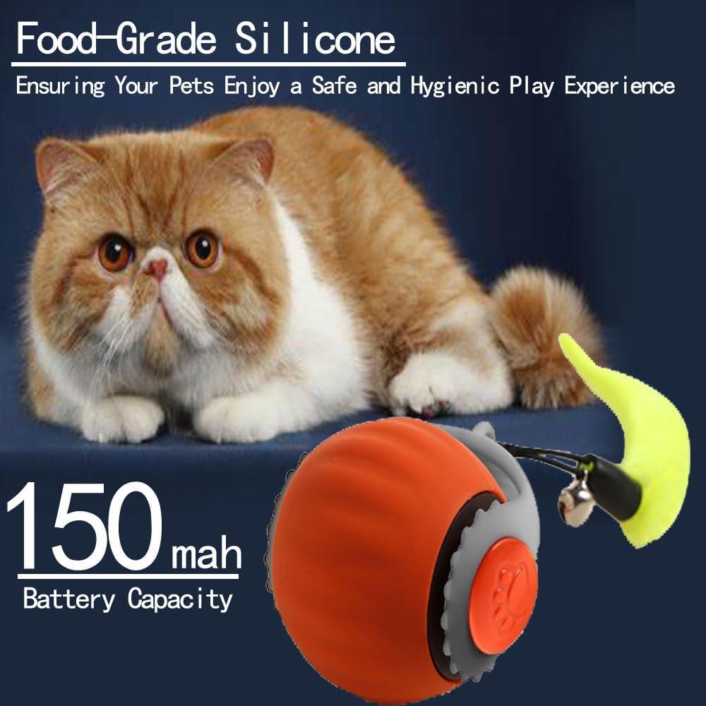 Pelotas de Juguete Automáticas para Gatos FTUHUJ Naranja y Azul