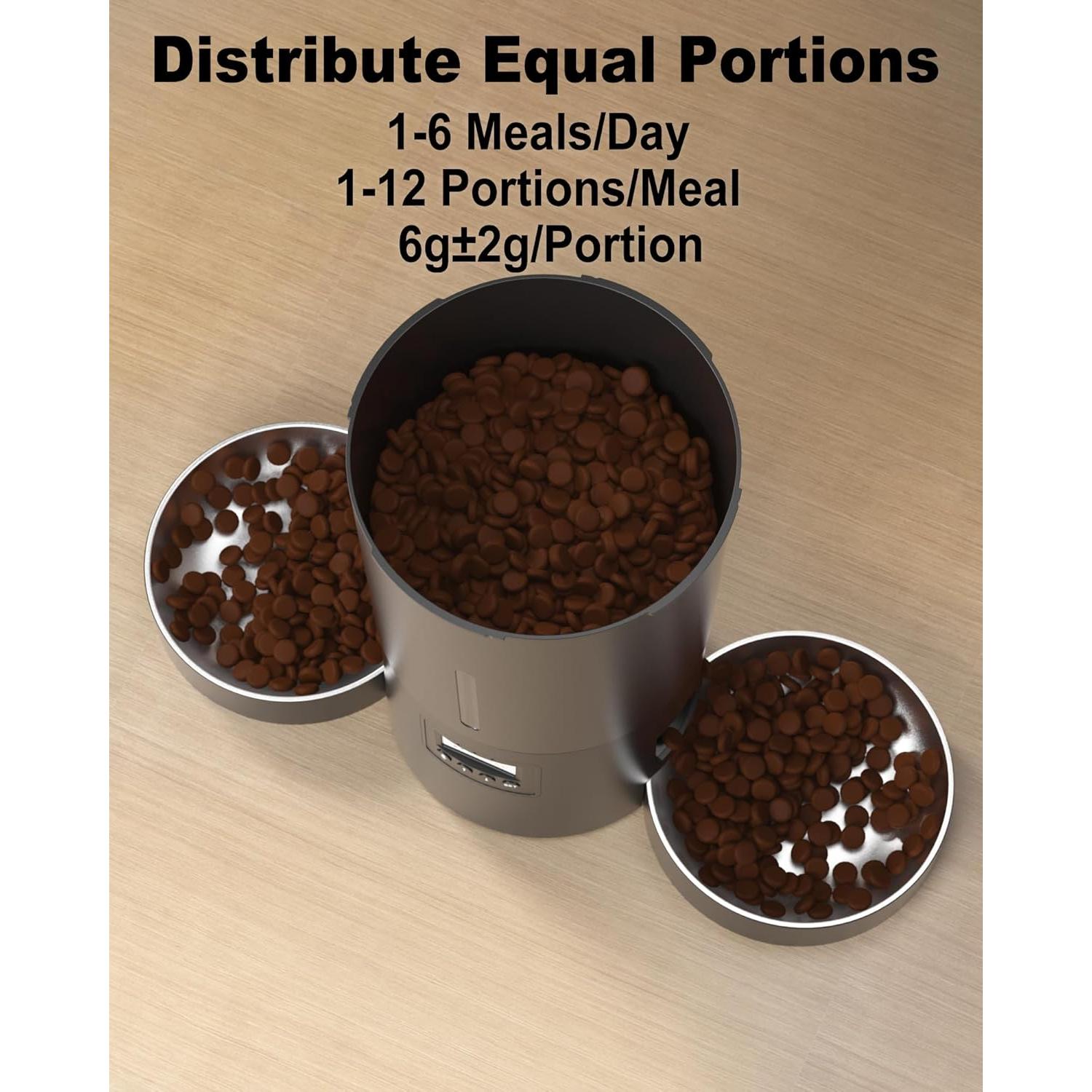 Comedero Automático Doble para Gatos Miaosical 4.2L Negro