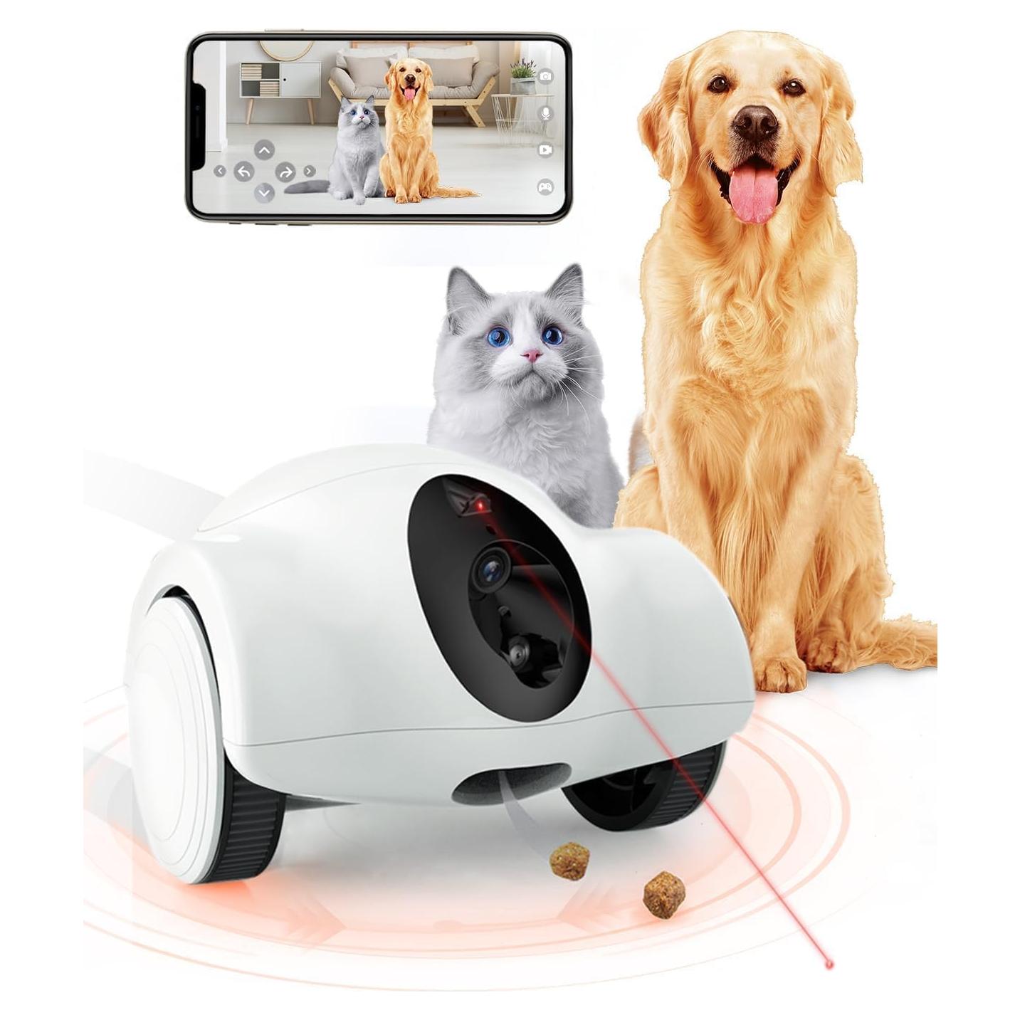 Cámara para Mascotas GULIGULI Hiibo 1080P WiFi 360° con Dispensador