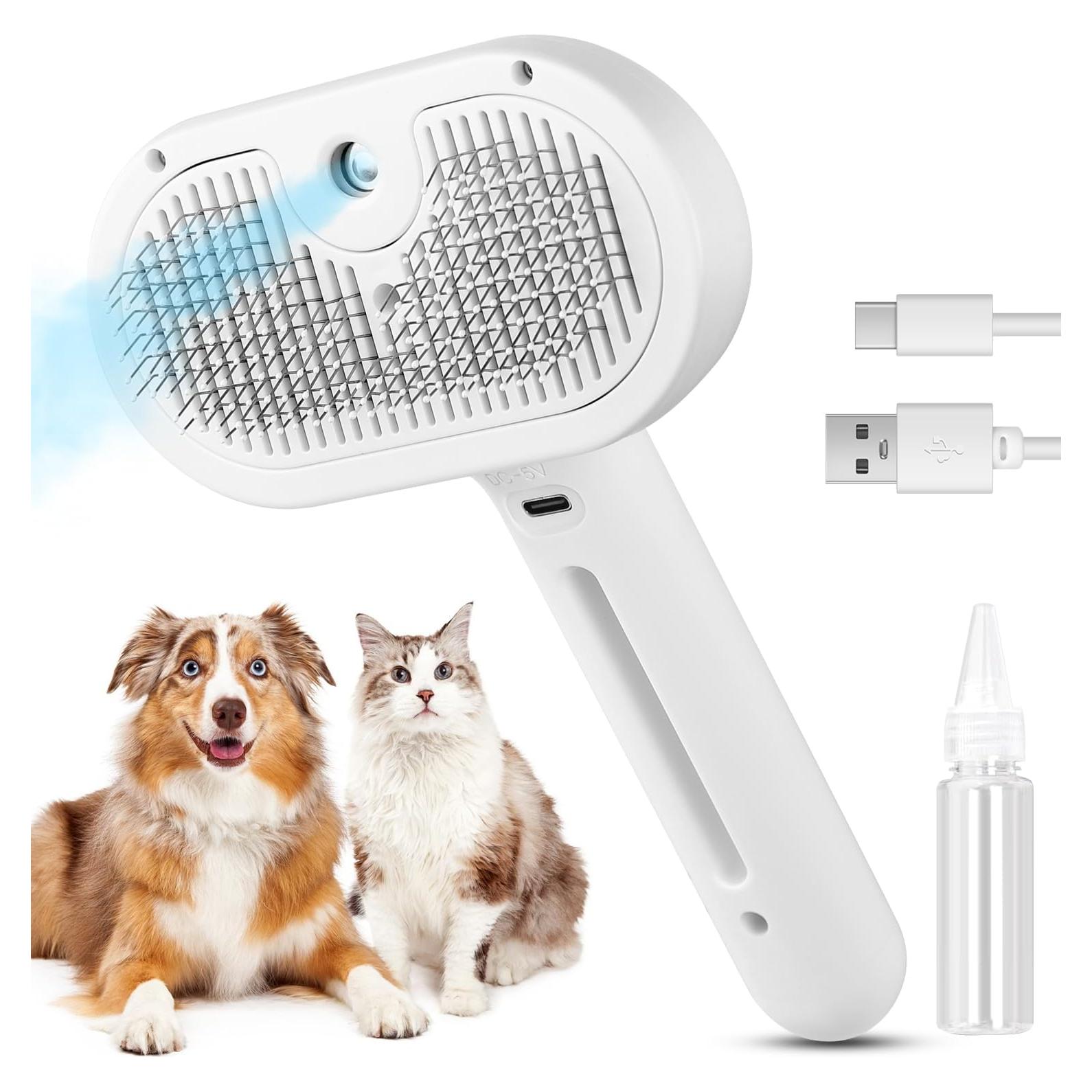 Cepillo de vapor para gatos FourSeas 3 en 1 con spray