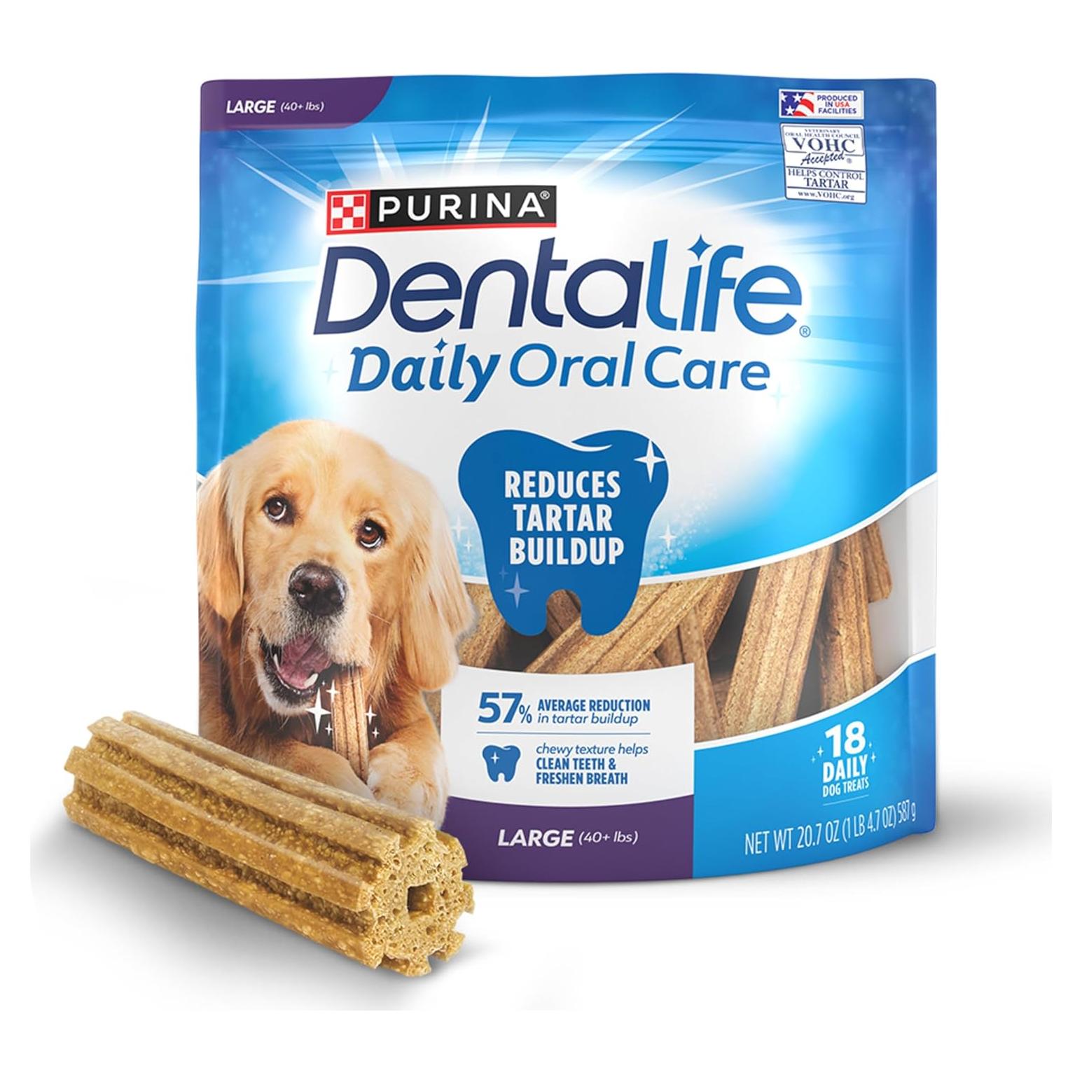 Premios Masticables Dentales Purina DentaLife 18 ct. Perros Grandes