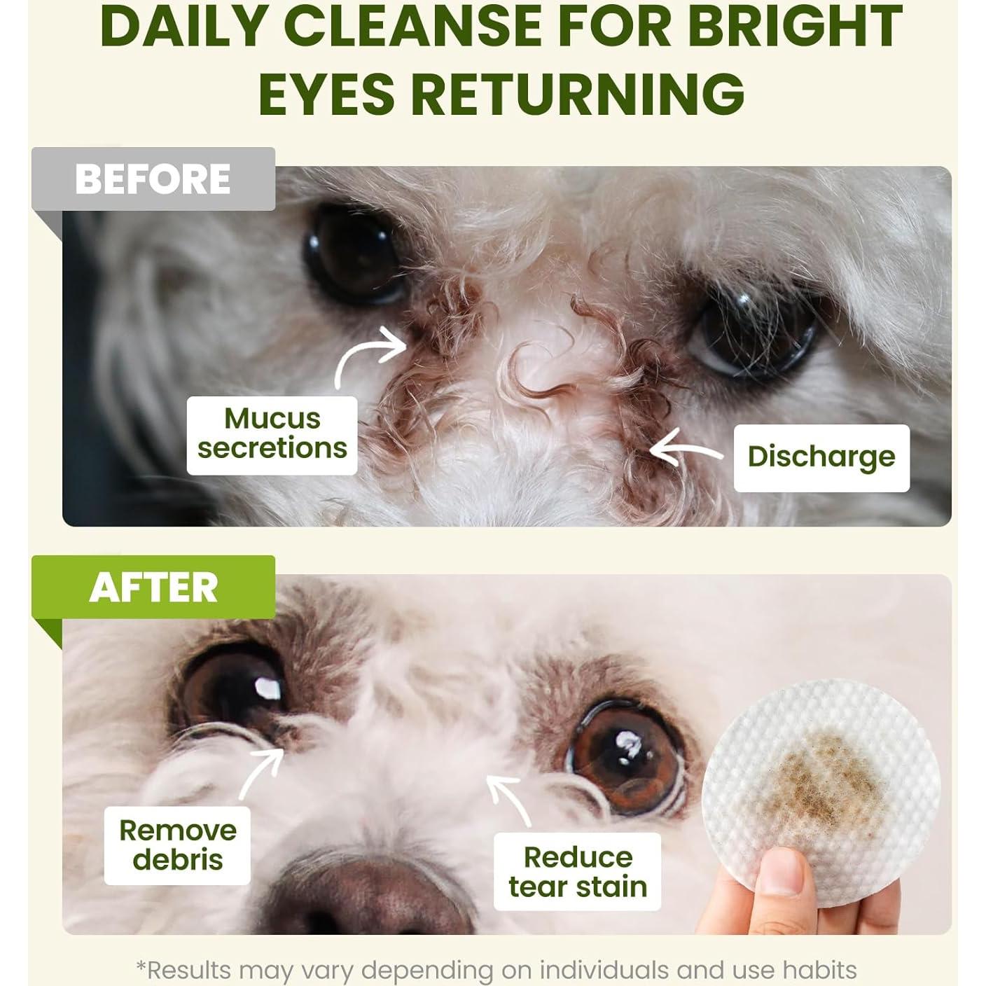 Toallitas para Ojos PawSono 100 PCS Hipoalergénicas