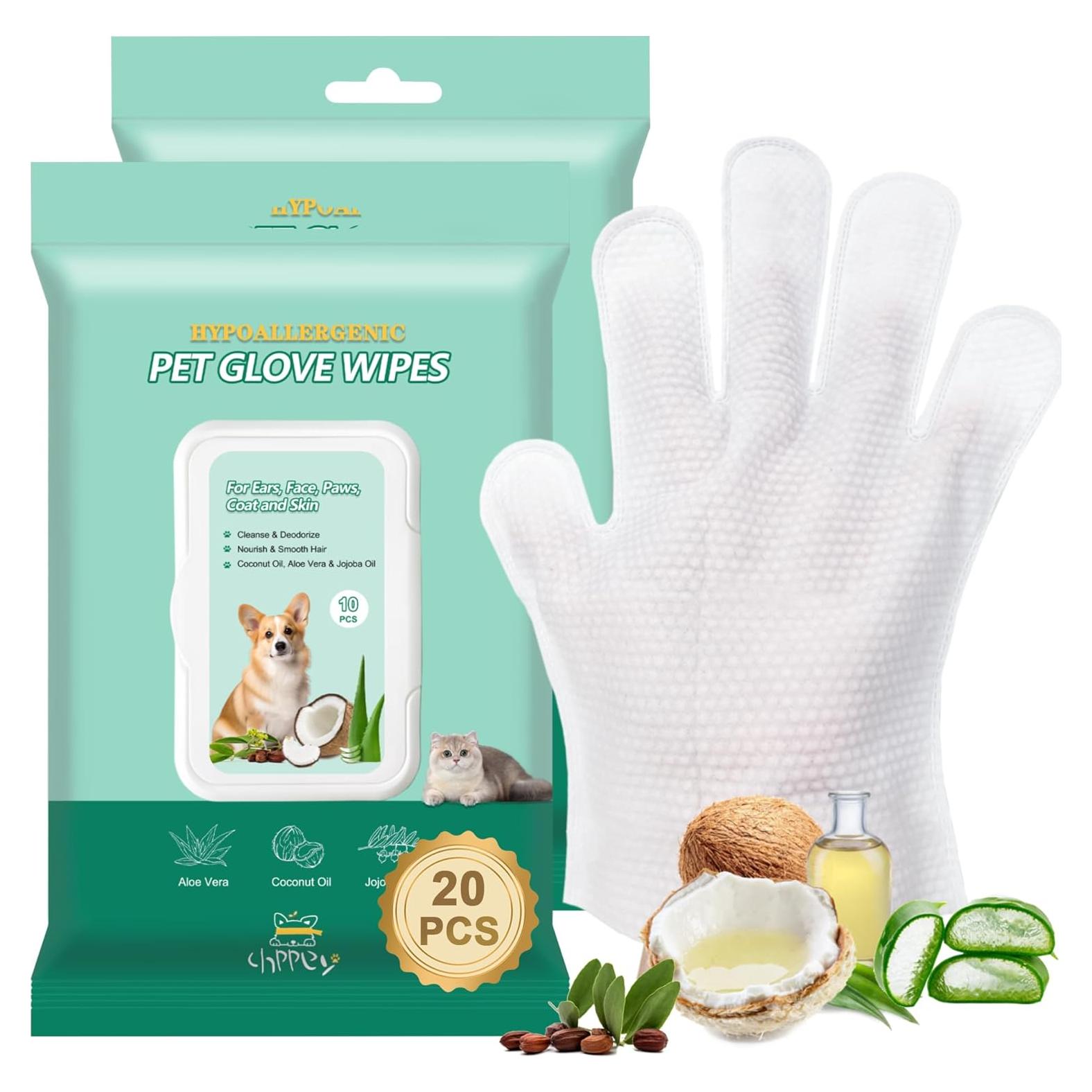 20 Toallitas Hipoalergénicas para Perros y Gatos CHPPEY