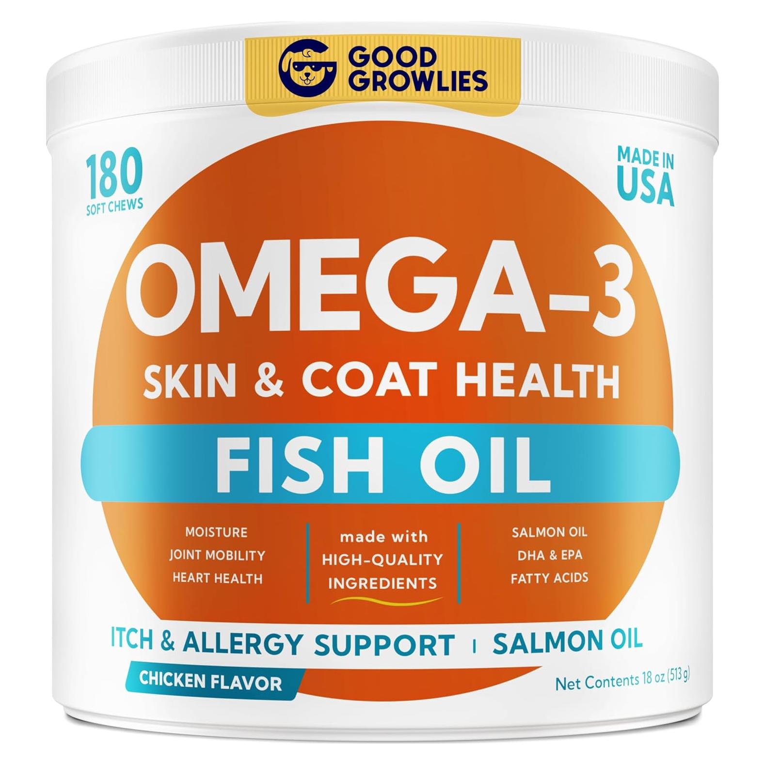 Masticables Omega 3 para Perros GOODGROWLIES 180 Ct