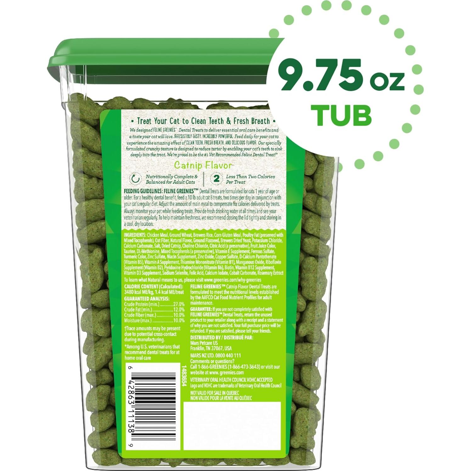 Greenies Feline Treats Dentales Catnip 280g - Gato Adulto