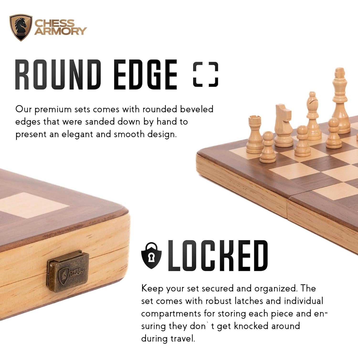 Juego de Ajedrez Magnético de Madera 38.1 cm - Chess Armory