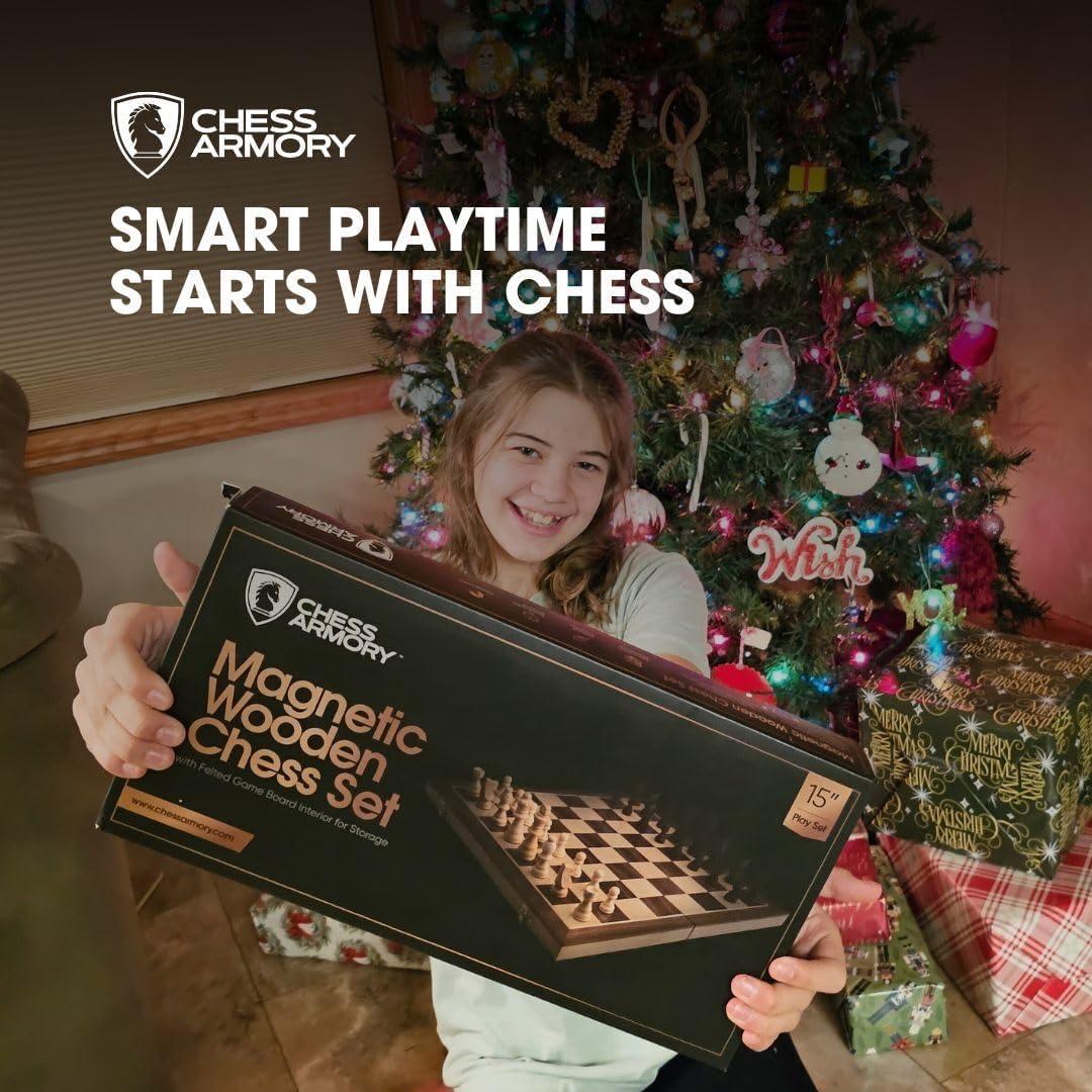 Juego de Ajedrez Magnético de Madera 38.1 cm - Chess Armory