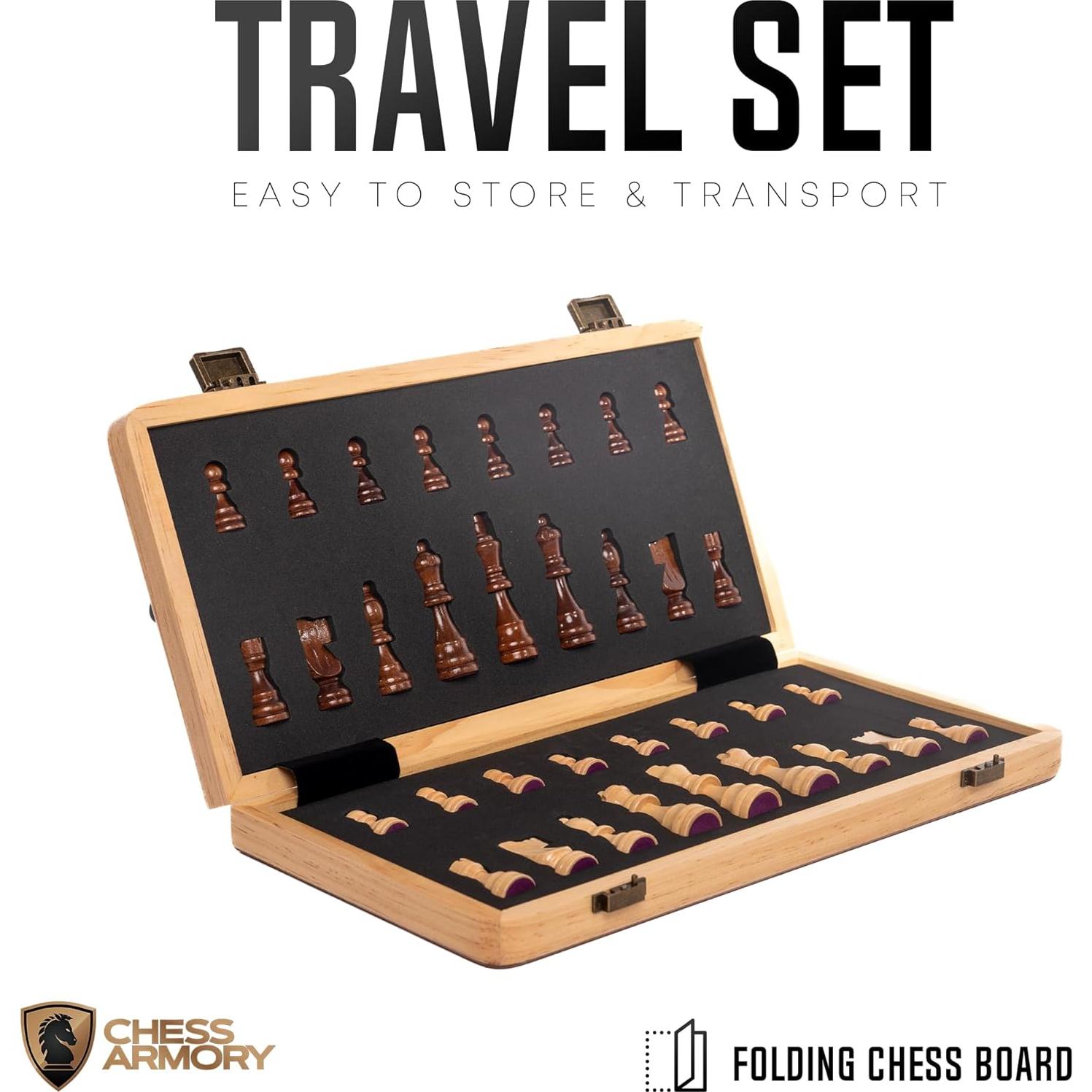 Juego de Ajedrez Magnético de Madera 38.1 cm - Chess Armory