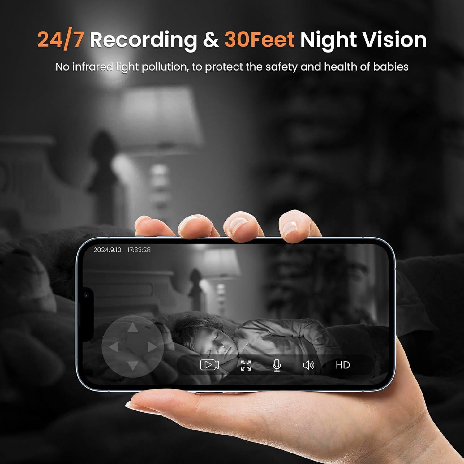 Cámara de Seguridad AMOROM 360° con Audio y Visión Nocturna