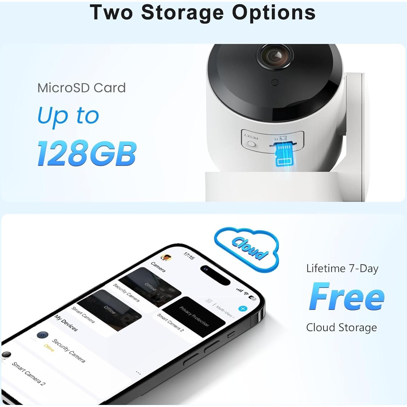 Cámara de Seguridad AMOROM 360° con Audio y Visión Nocturna