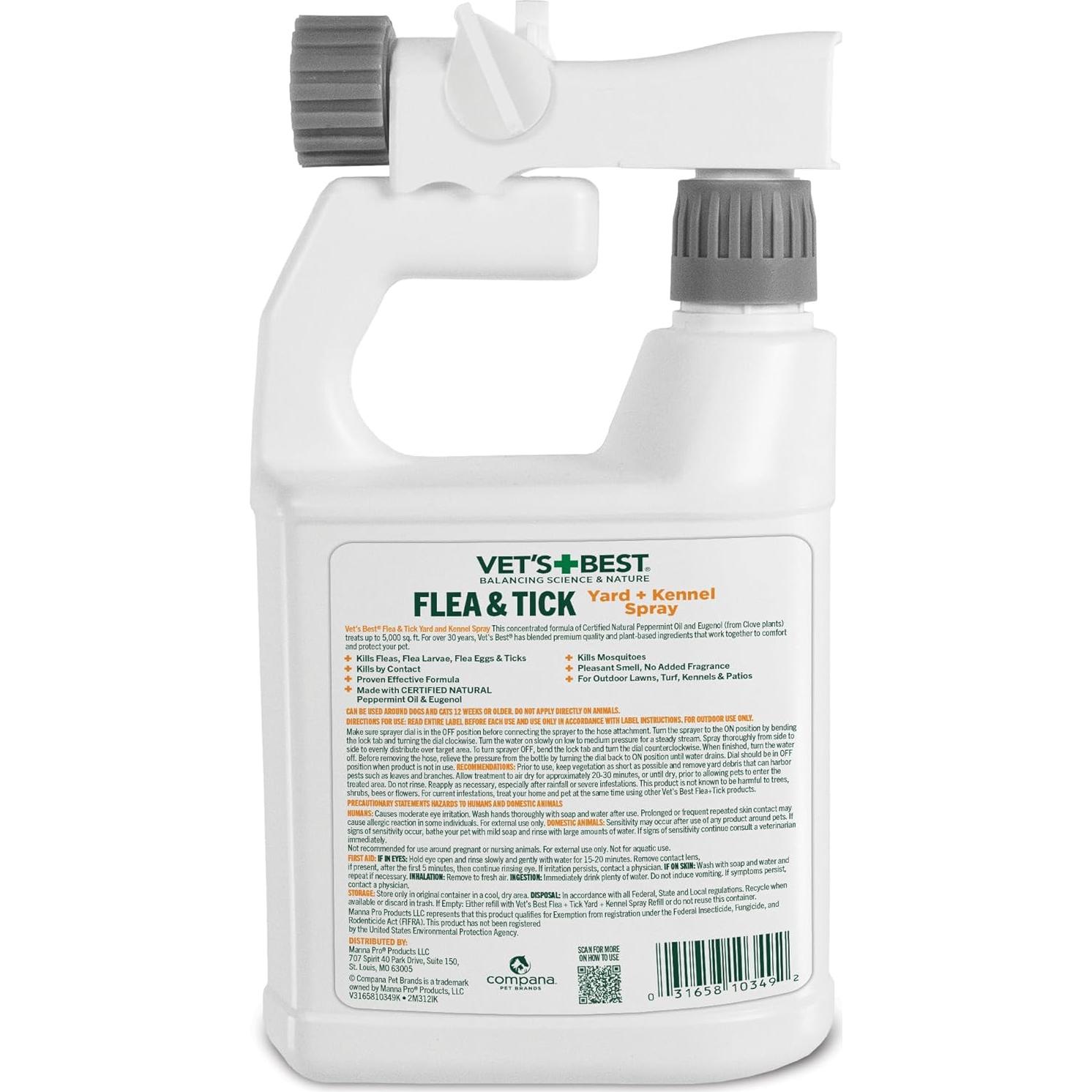 Spray contra pulgas y garrapatas Vet's Best 0,91 L