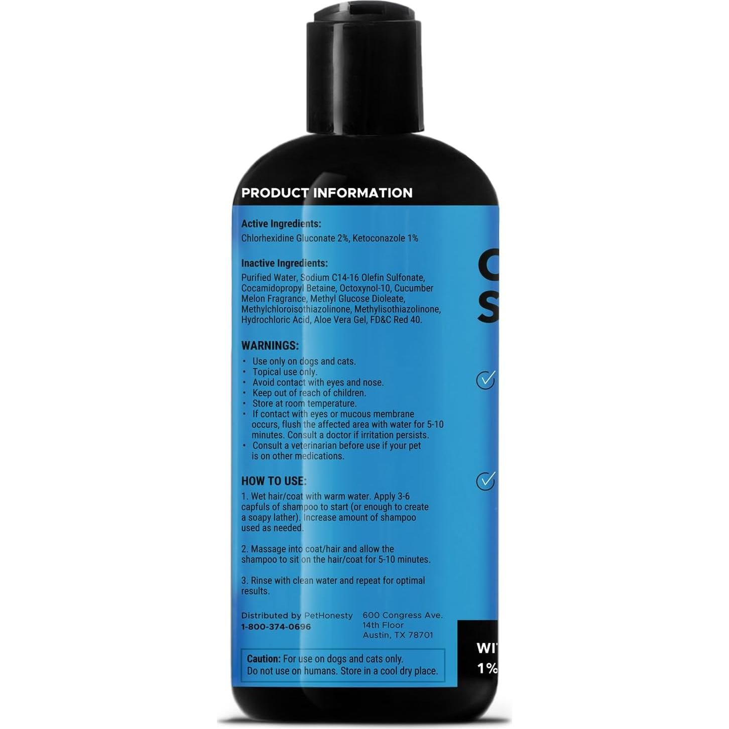 Champú Clorhexidina PetHonesty 16 oz para Gatos y Perros