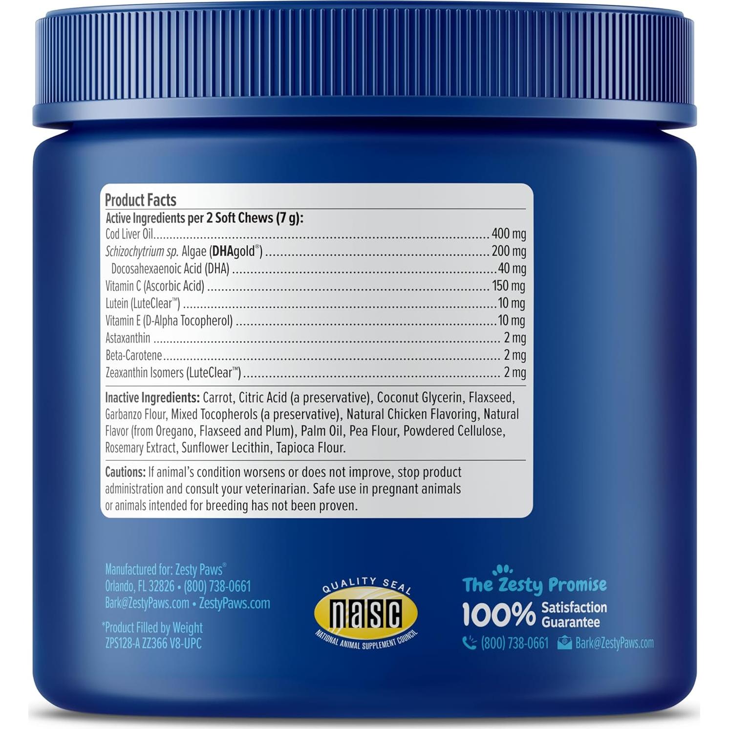 Suplemento Zesty Paws para Ojos de Perros - 90 Masticables