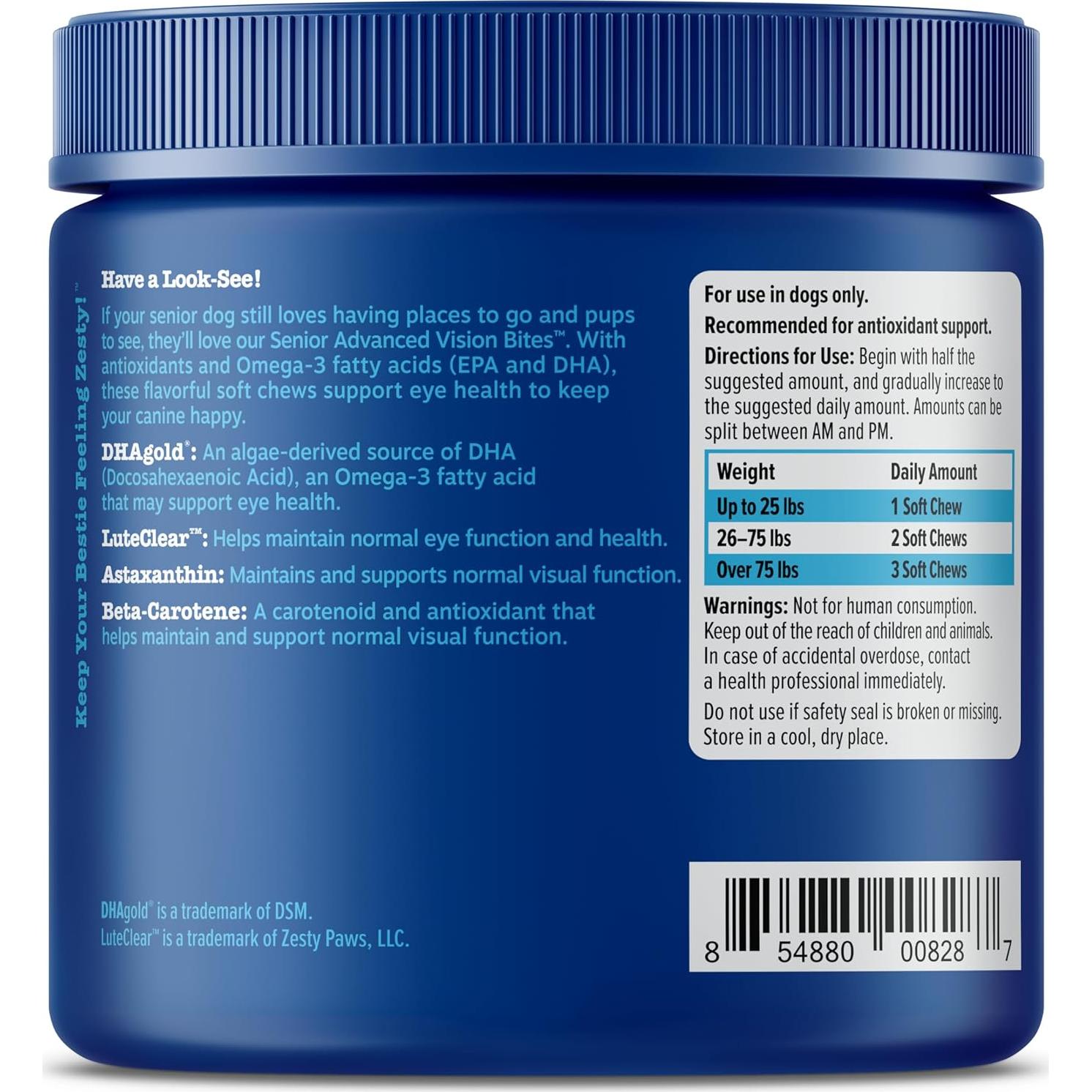 Suplemento Zesty Paws para Ojos de Perros - 90 Masticables