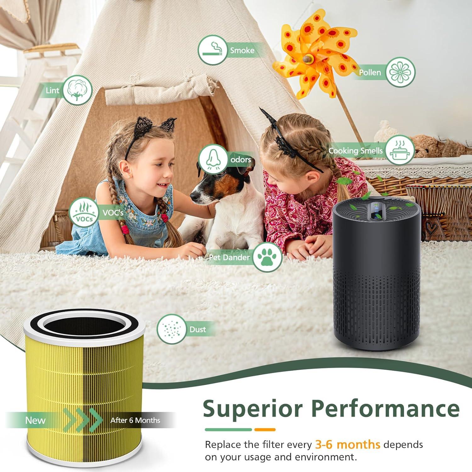 Paquete de 2 filtros HEPA Isinlive AC400 para Purivortex