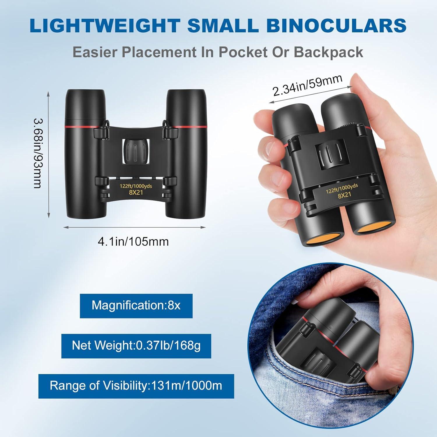 Binoculares Compactos AHFLRITO 8X Plegables Impermeables