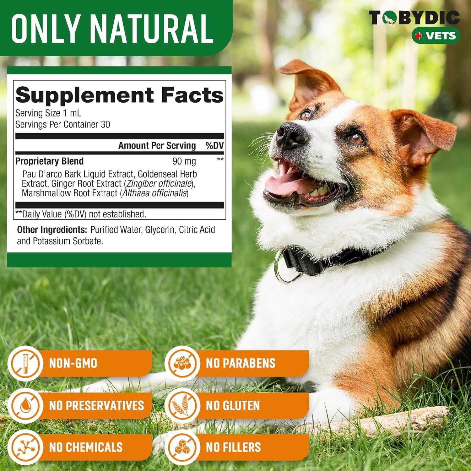 Suplemento Natural Tobydic para Infecciones en Perros 120ml
