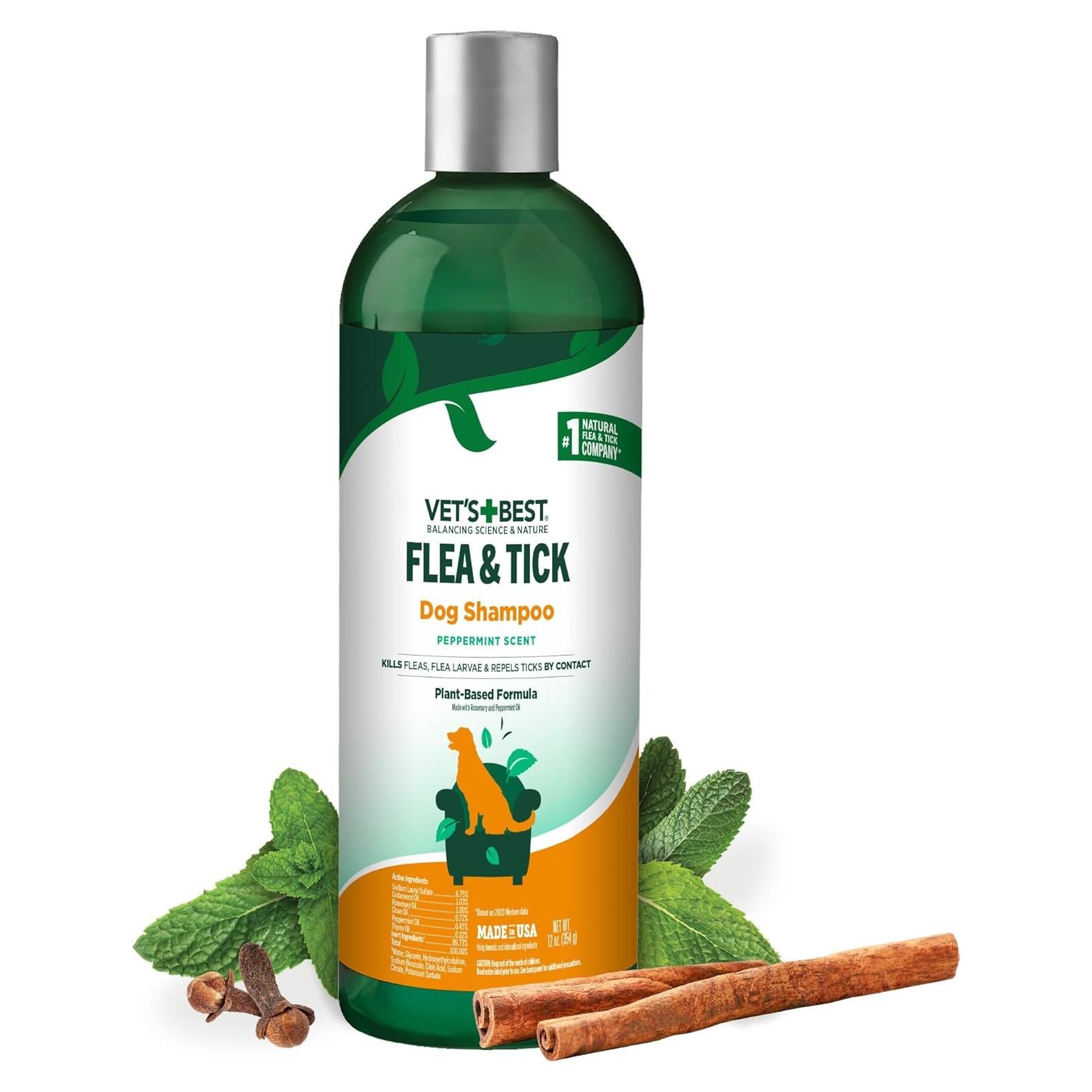 Champú para perros Vet's Best 340 g contra pulgas y garrapatas