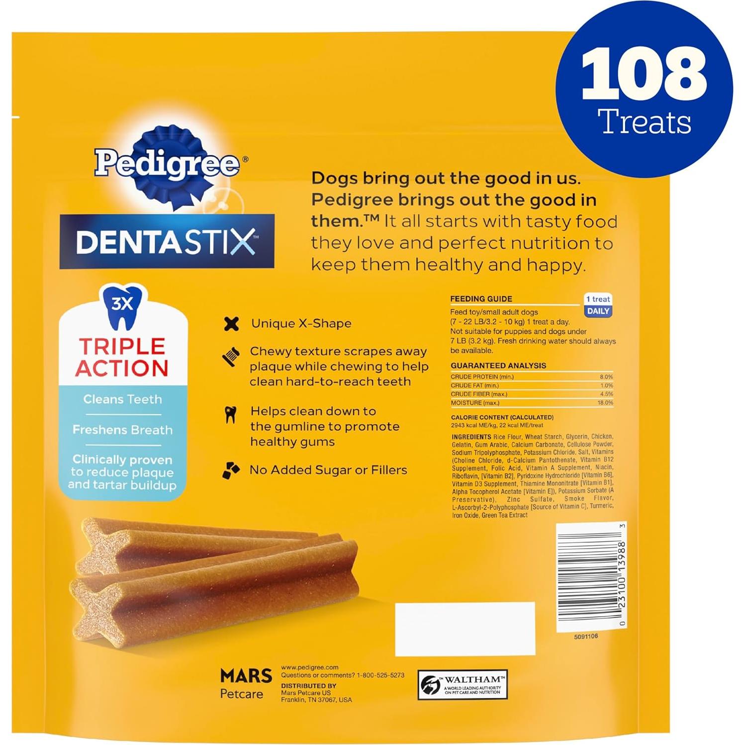 Golosinas Dentales Pedigree Dentastix 0.74 kg Perros Pequeños
