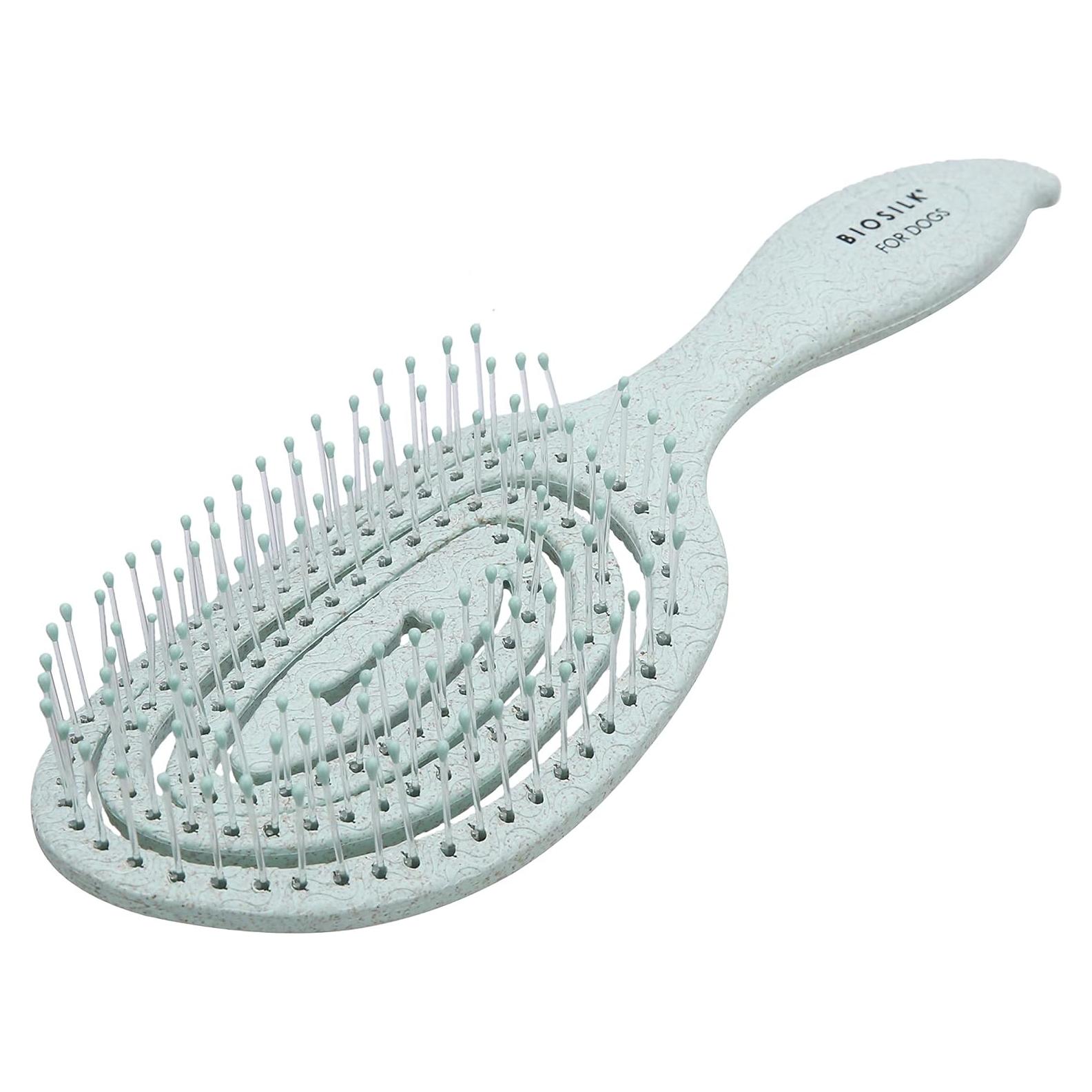 Cepillo Desenredante Ecológico BioSilk para Perros Azul