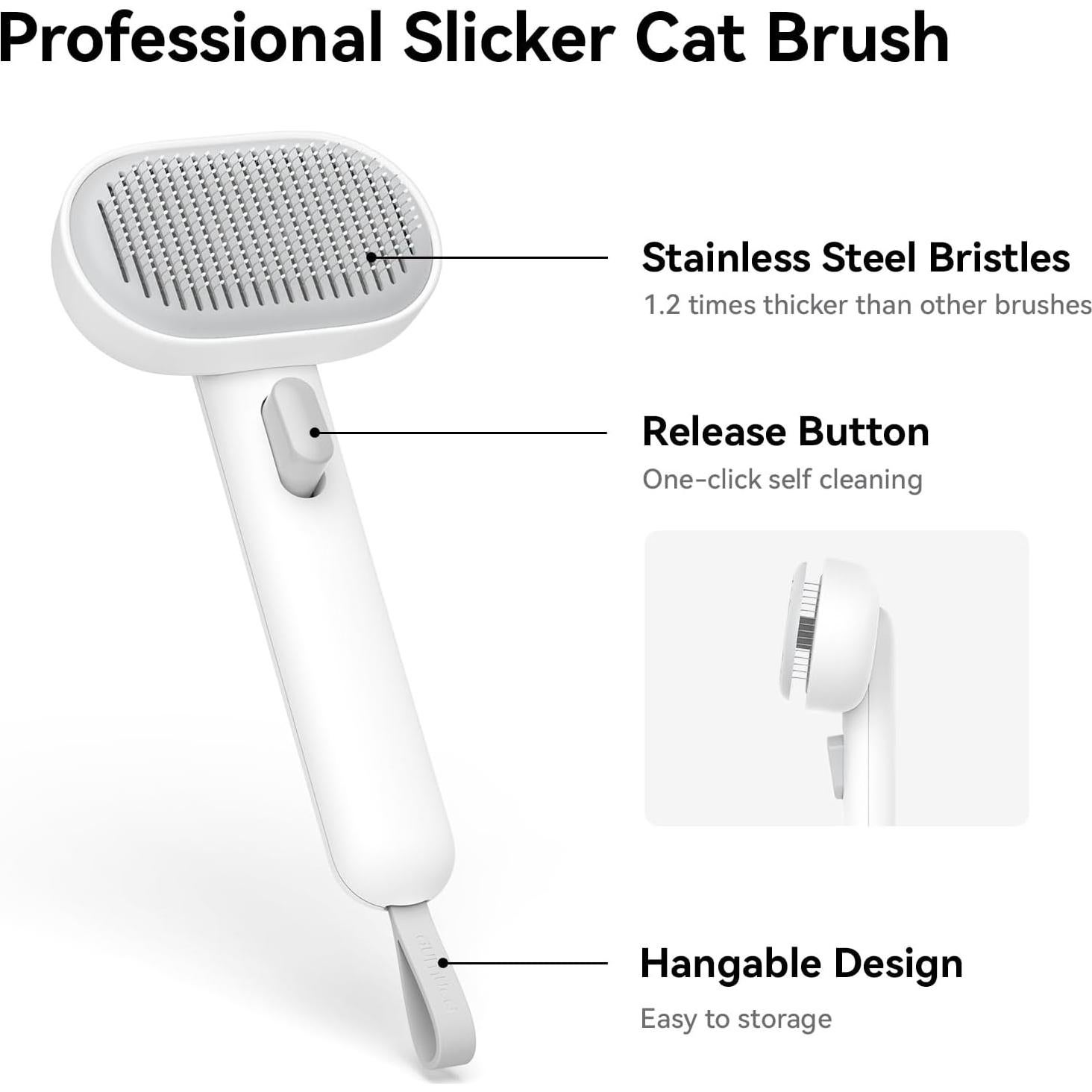 Cepillo para Gatos Aumuca Blanco Deshedding 21.5cm