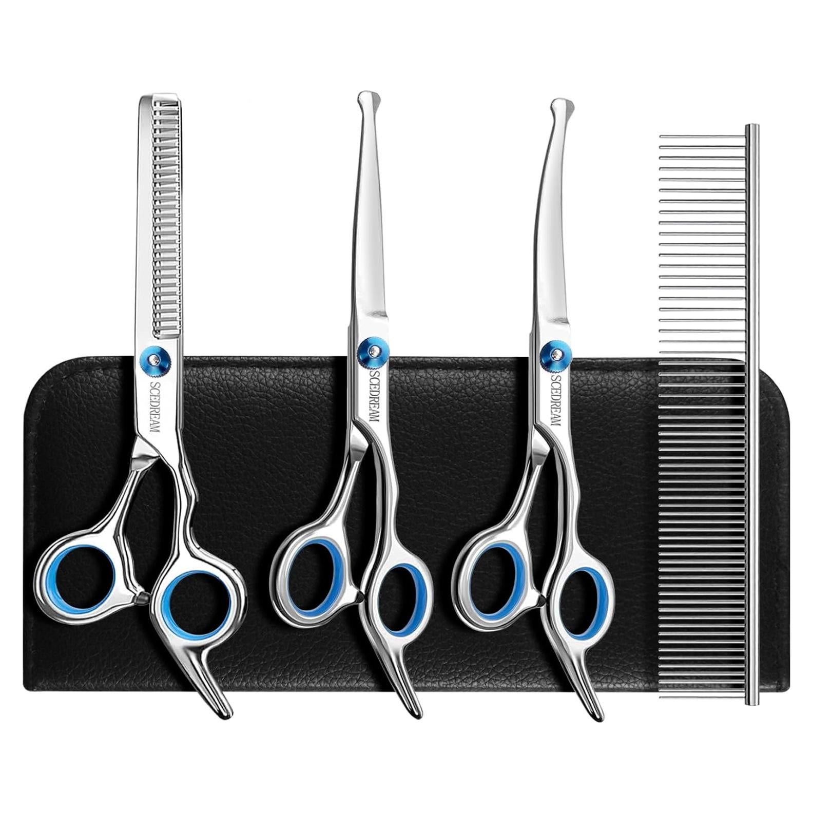 Set de Tijeras para Aseo de Mascotas SCEDREAM 5 en 1