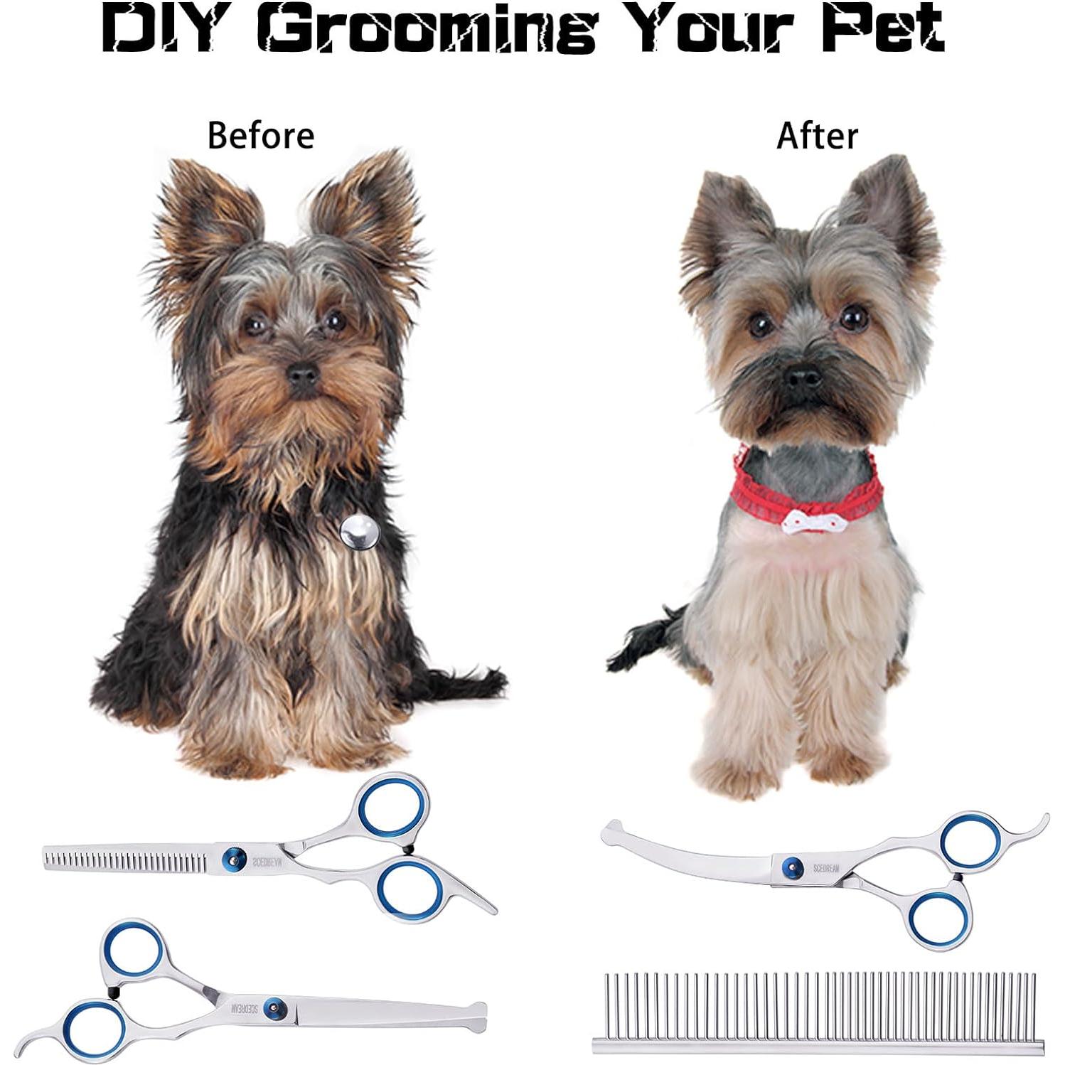 Set de Tijeras para Aseo de Mascotas SCEDREAM 5 en 1