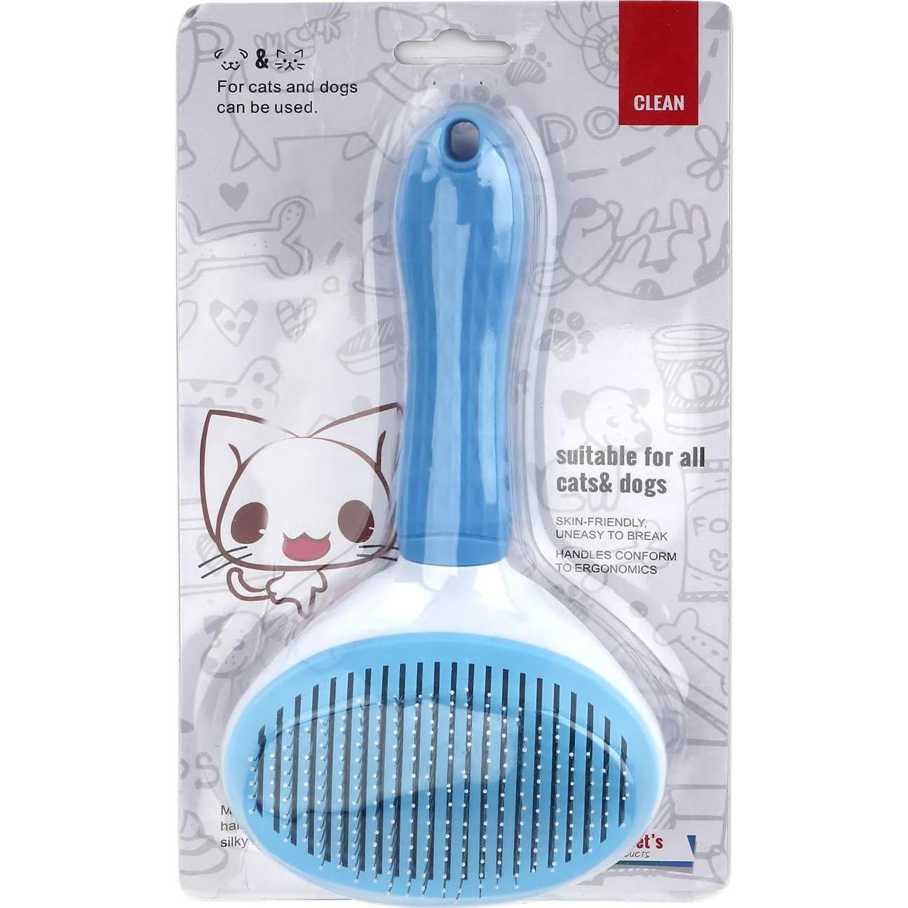 Cepillo Autolimpiante Depets para Mascotas Azul - 15x5 cm