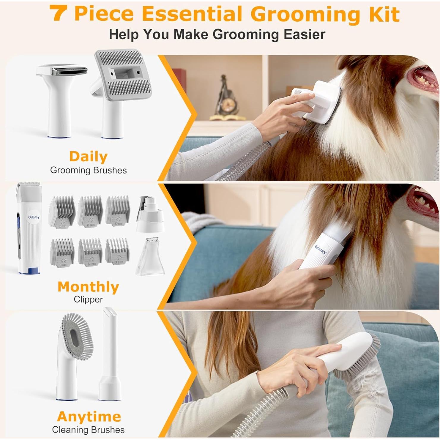 Kit de Aseo para Perros Odatay LM8S con Aspiradora 12000Pa