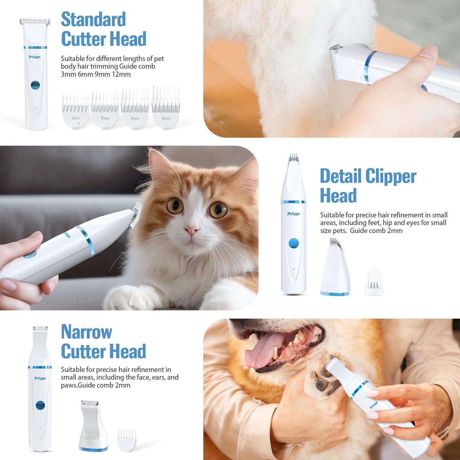 Kit de Aseo para Mascotas Petygo - Cortadora Silenciosa 3 en 1