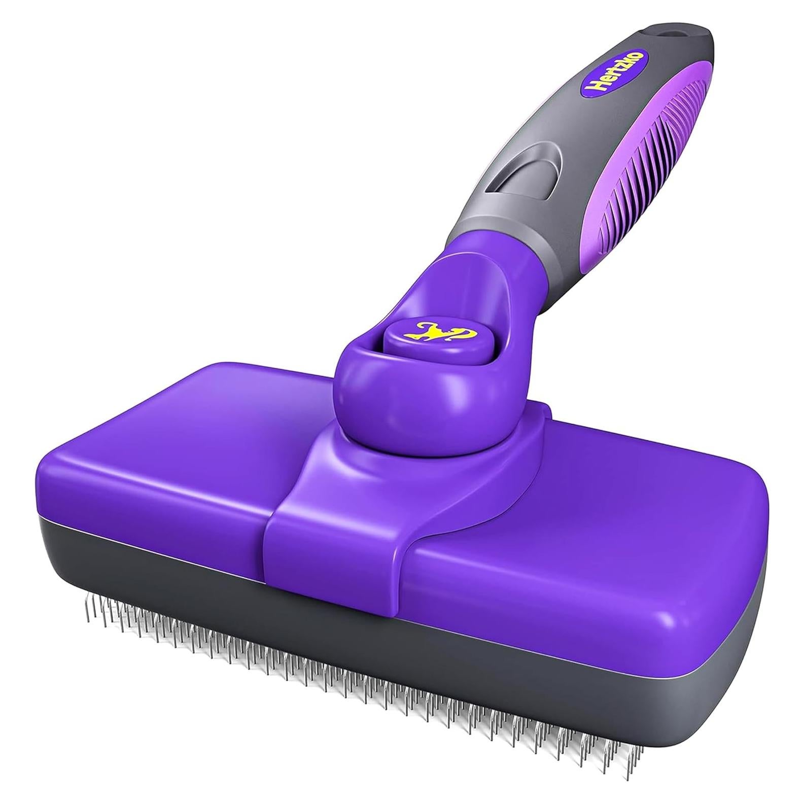 Cepillo Autolimpiante Hertzko para Perros y Gatos - Púrpura