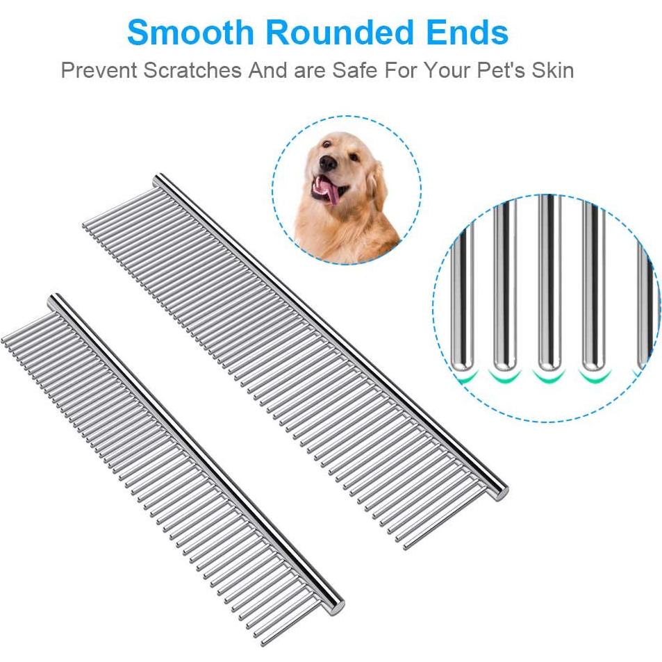 Paquete de 2 Peines para Perros y Gatos Cafhelp 16cm y 18.8cm