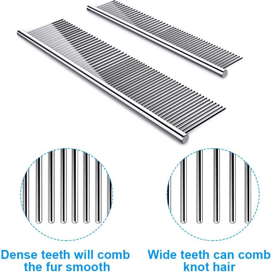 Paquete de 2 Peines para Perros y Gatos Cafhelp 16cm y 18.8cm