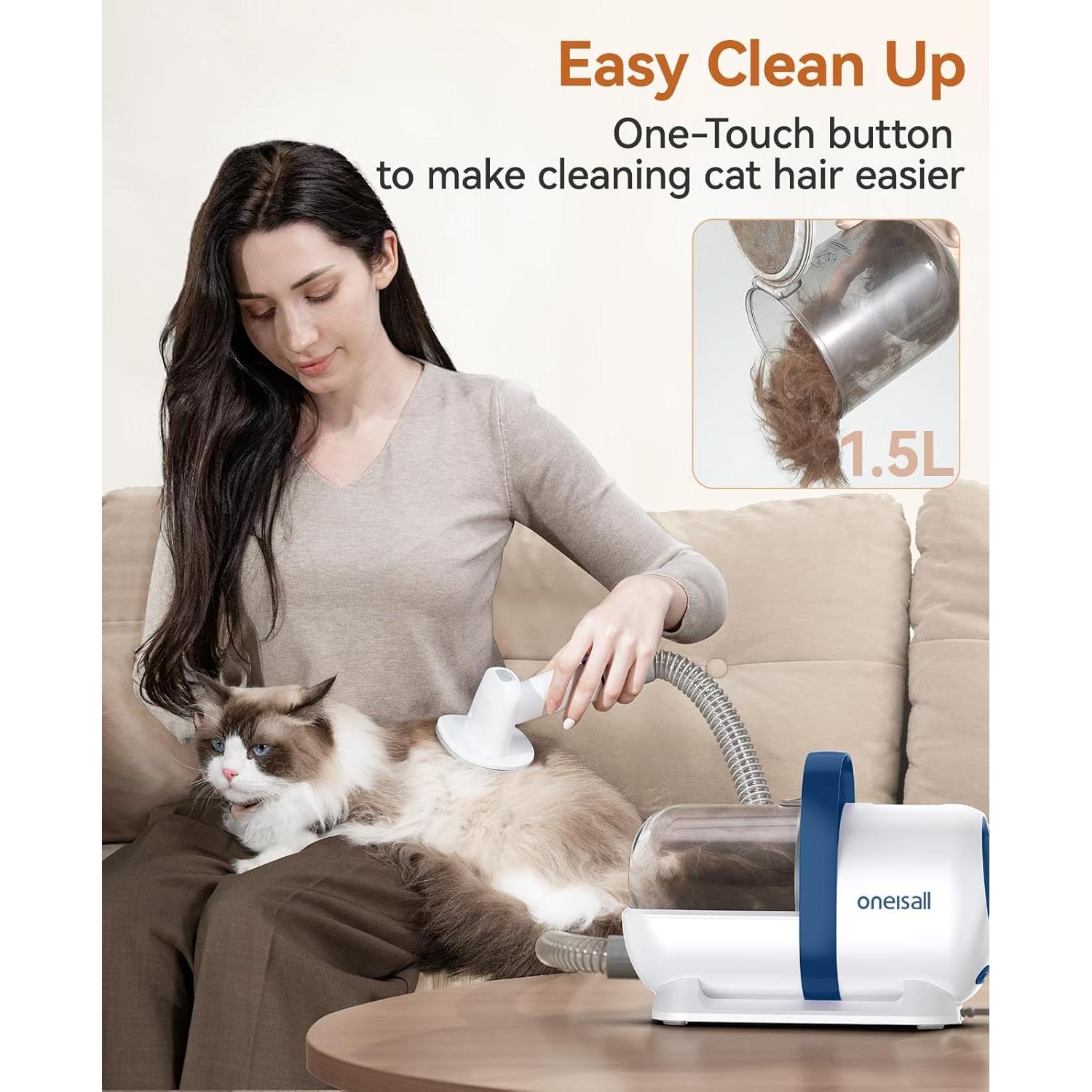 Aspiradora de Pelo de Gato Oneisall 6 en 1 Silenciosa 48 dB