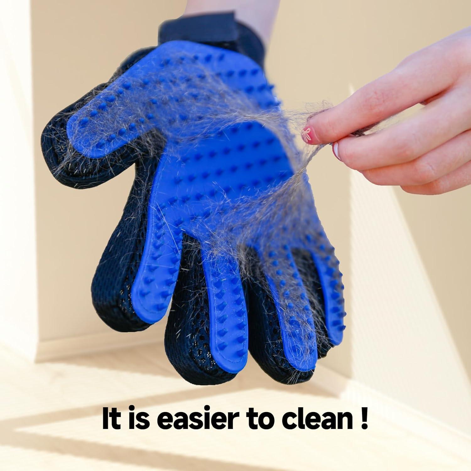 Guantes de Aseo para Mascotas NANAN Azul 2-en-1