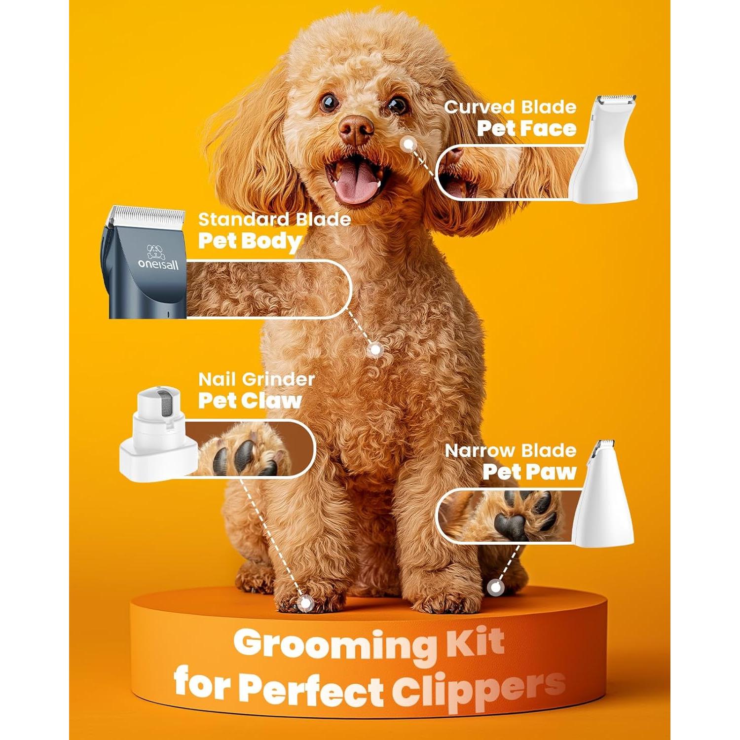 Kit Cortapelos Inalámbrico Oneisall para Perros y Gatos 2 en 1