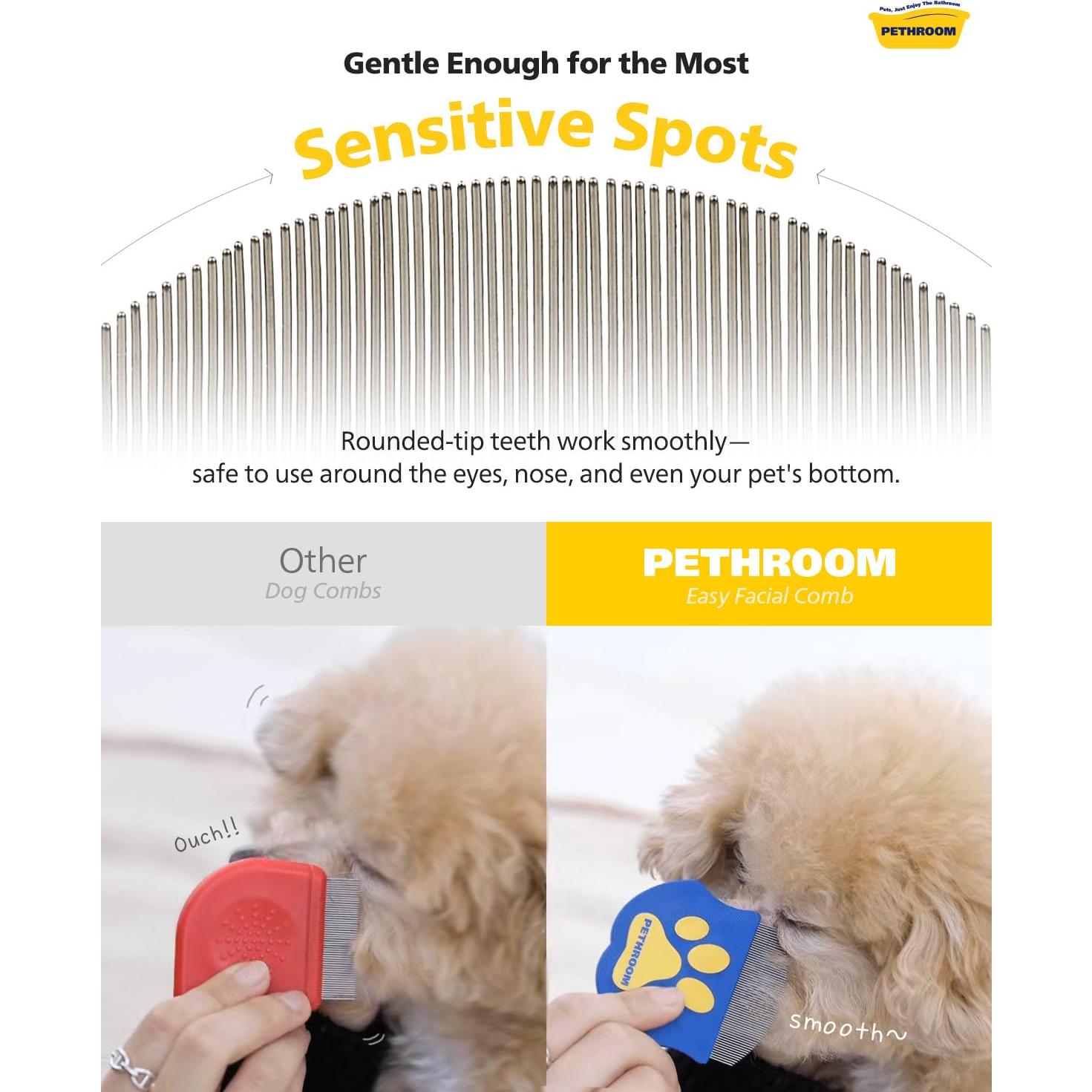 Peine Profesional PETHROOM para Ojos de Mascotas - Acero Inoxidable