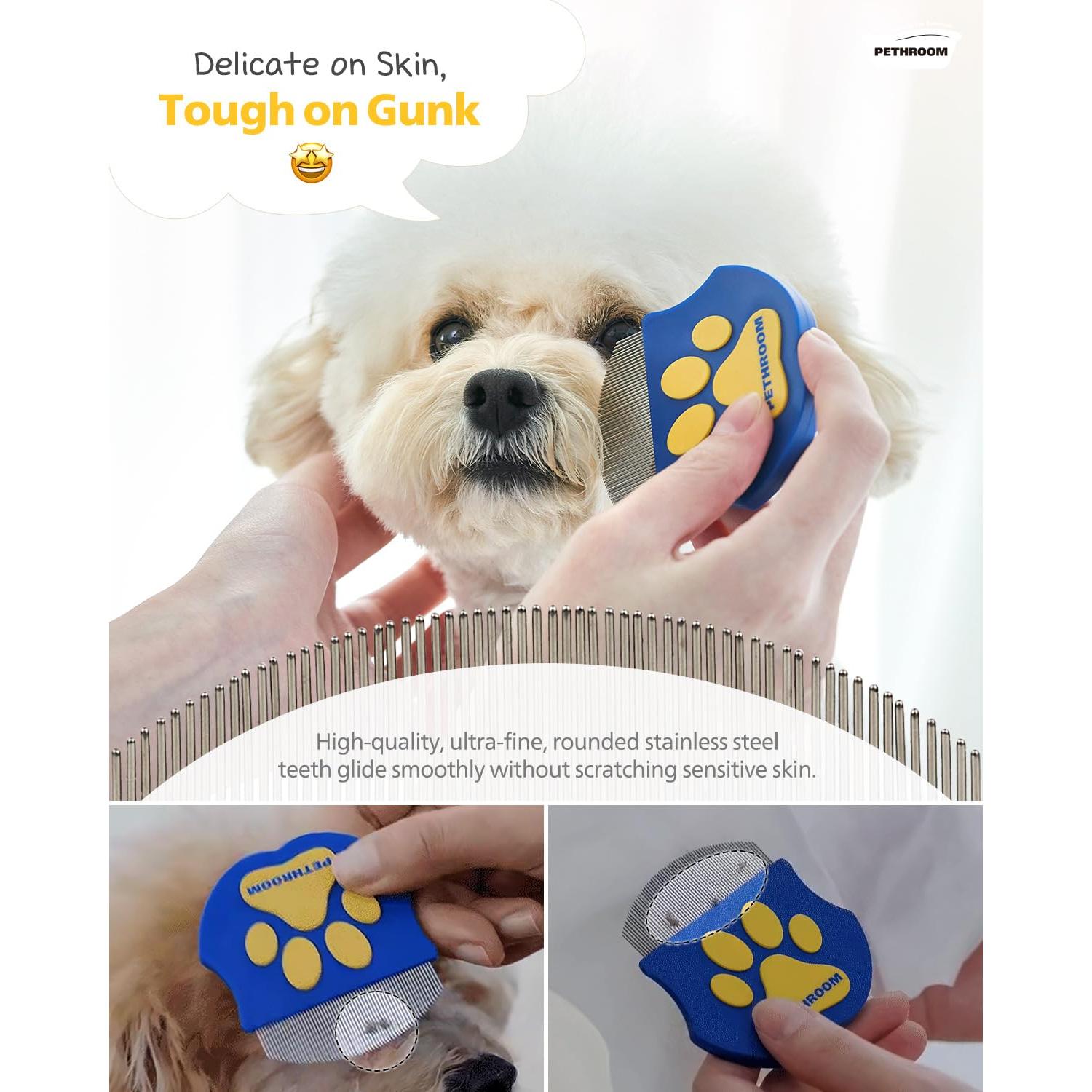 Peine Profesional PETHROOM para Ojos de Mascotas - Acero Inoxidable