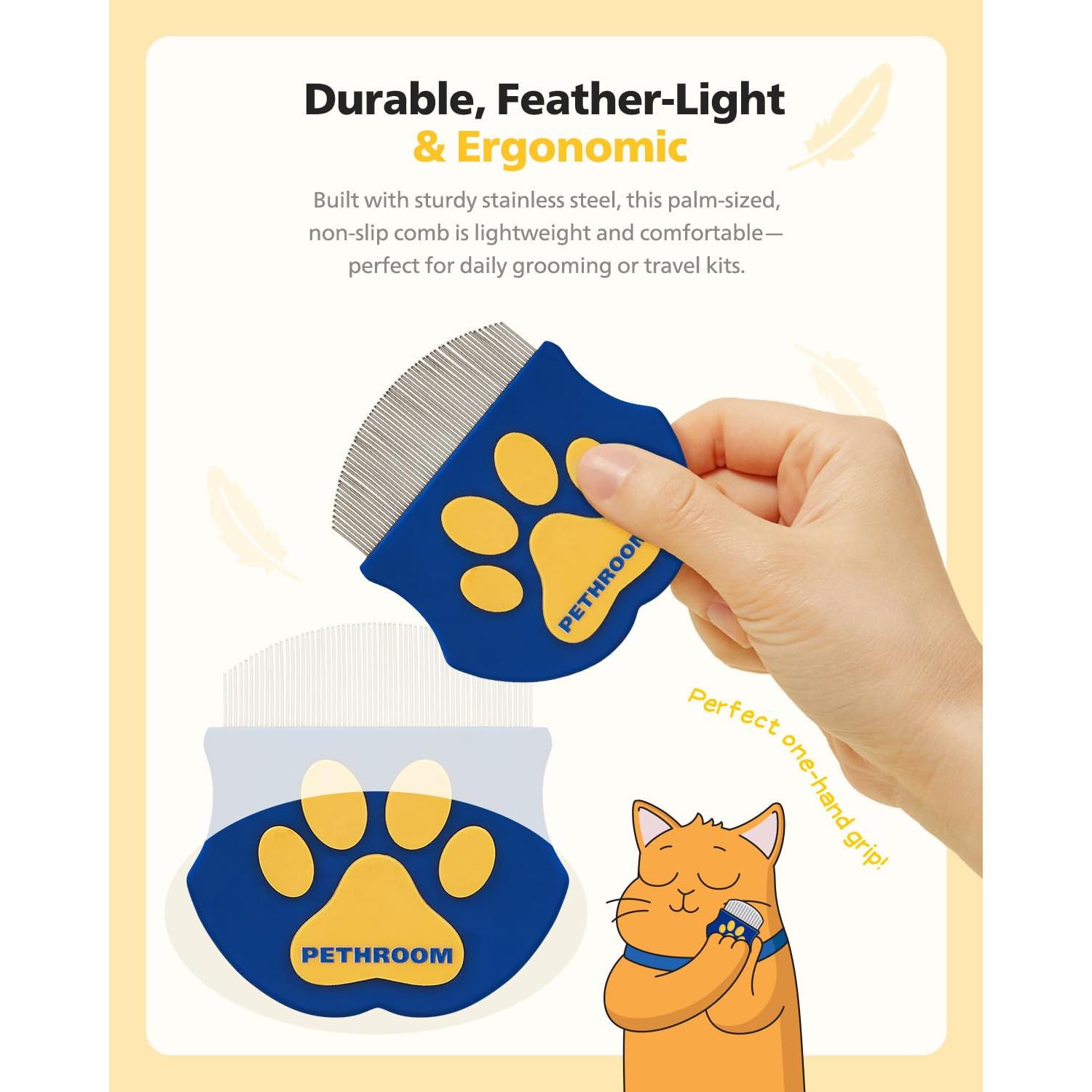 Peine Profesional PETHROOM para Ojos de Mascotas - Acero Inoxidable