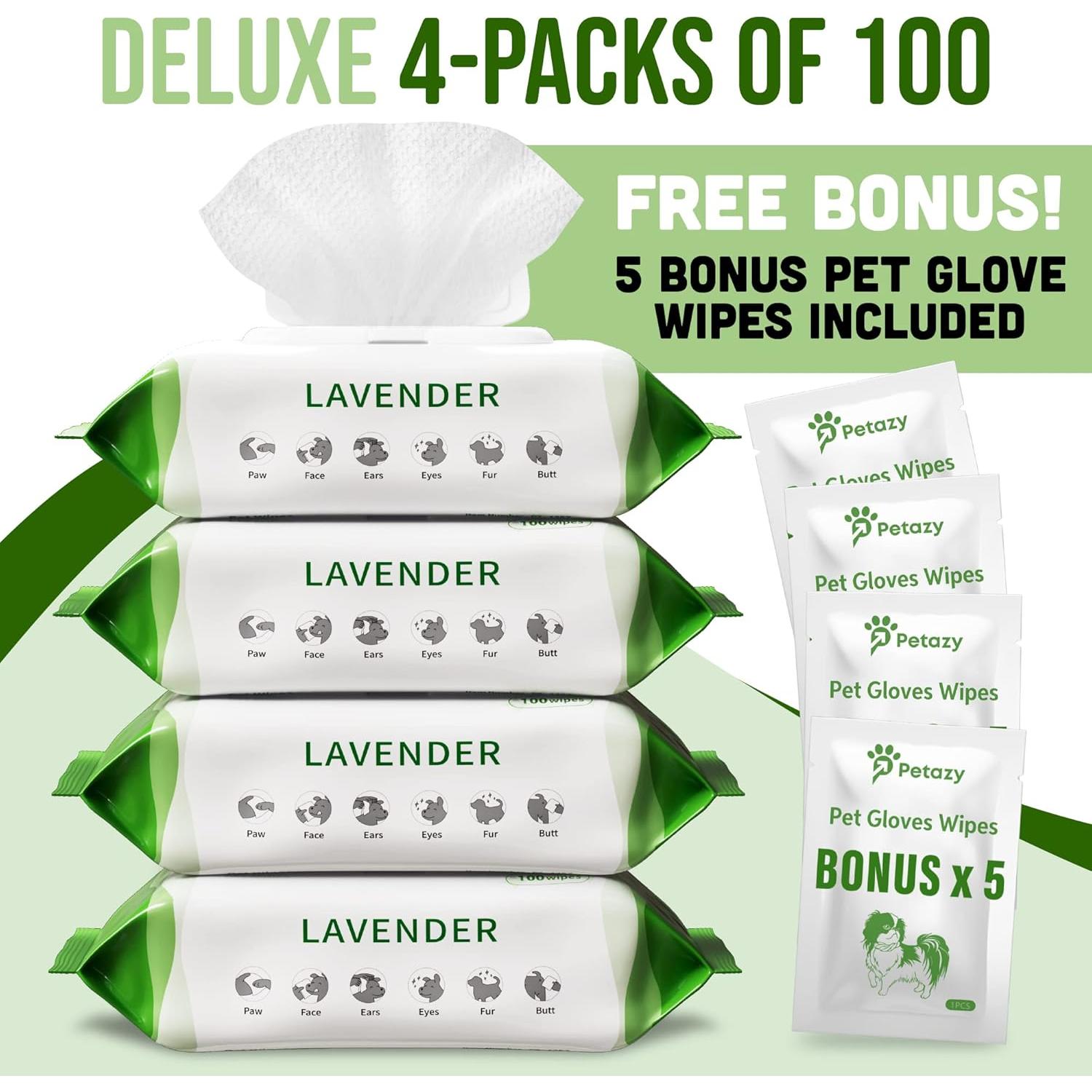 Toallitas Orgánicas para Perros y Gatos Petazy 400 Unidades