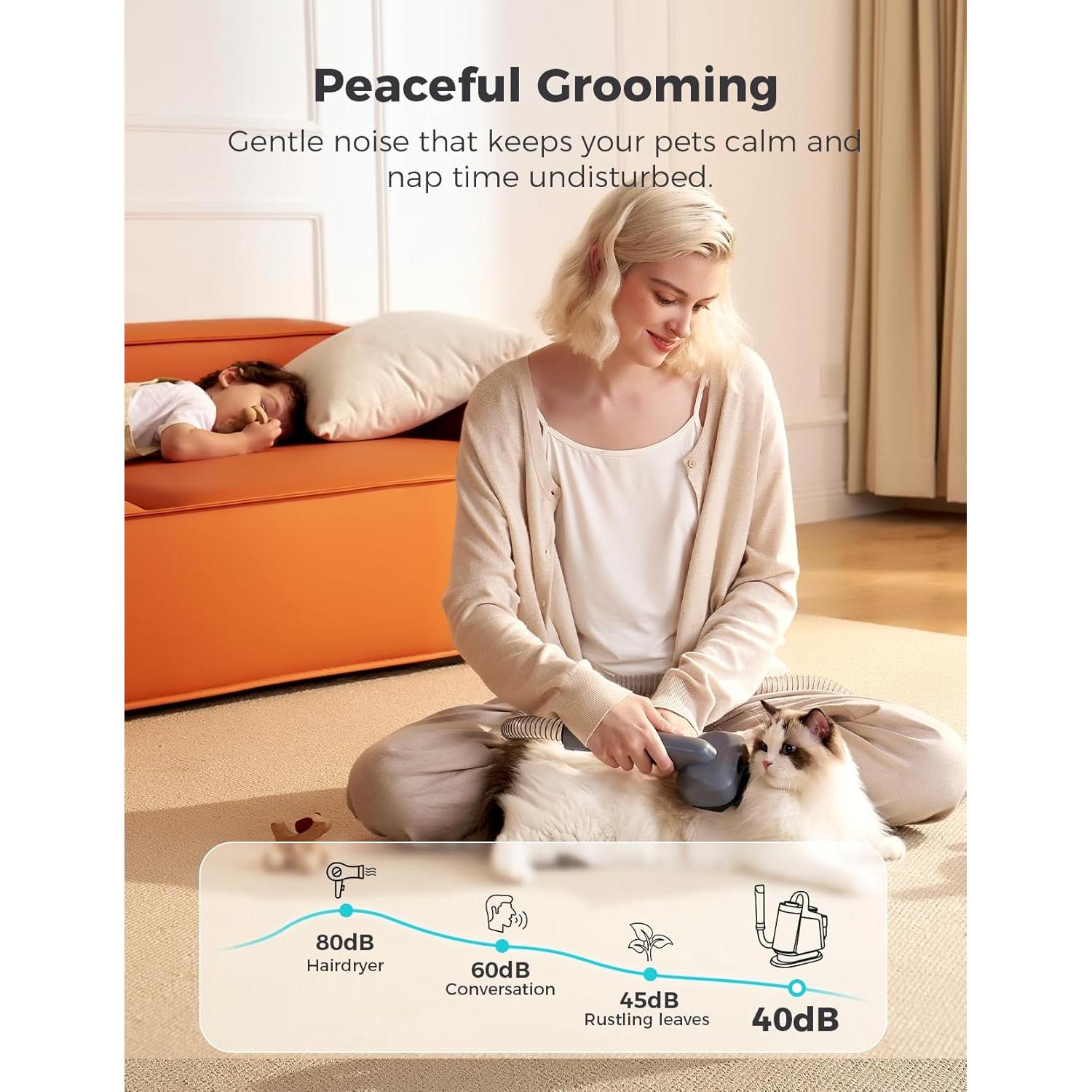 Kit de Aseo para Perros FurEase con Aspiradora 13000Pa y Cortadoras