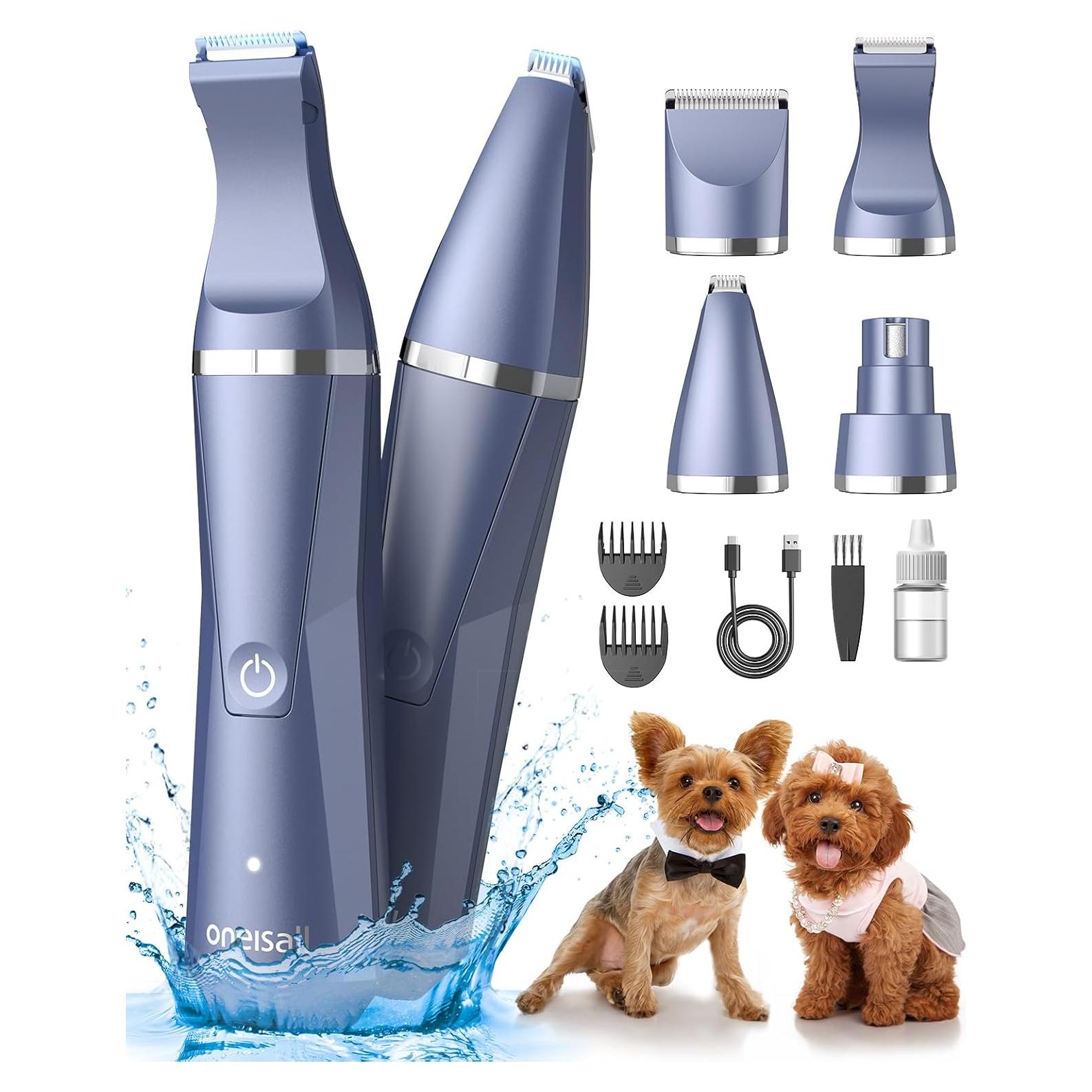 Kit de Cortapelos para Perros Oneisall 4 en 1 Inalámbrico IPX7