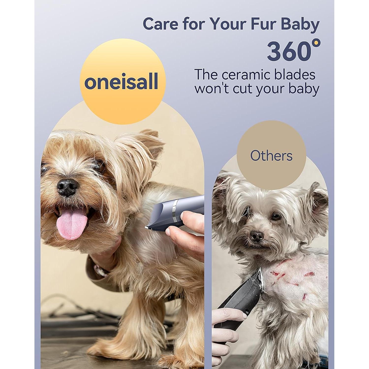 Kit de Cortapelos para Perros Oneisall 4 en 1 Inalámbrico IPX7
