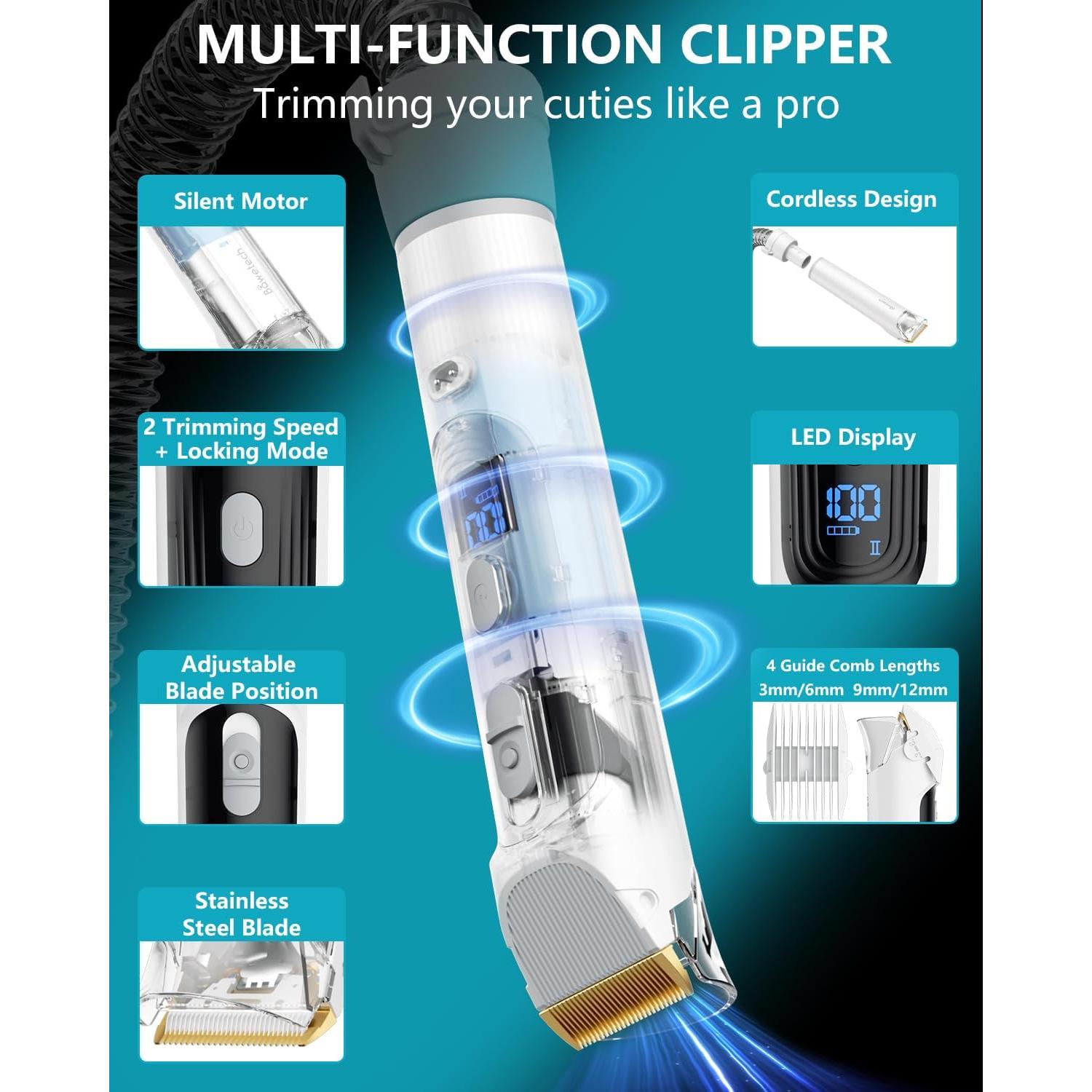 Aspiradora para Aseo de Perros Bawetech B2 5-en-1 11000Pa 2L