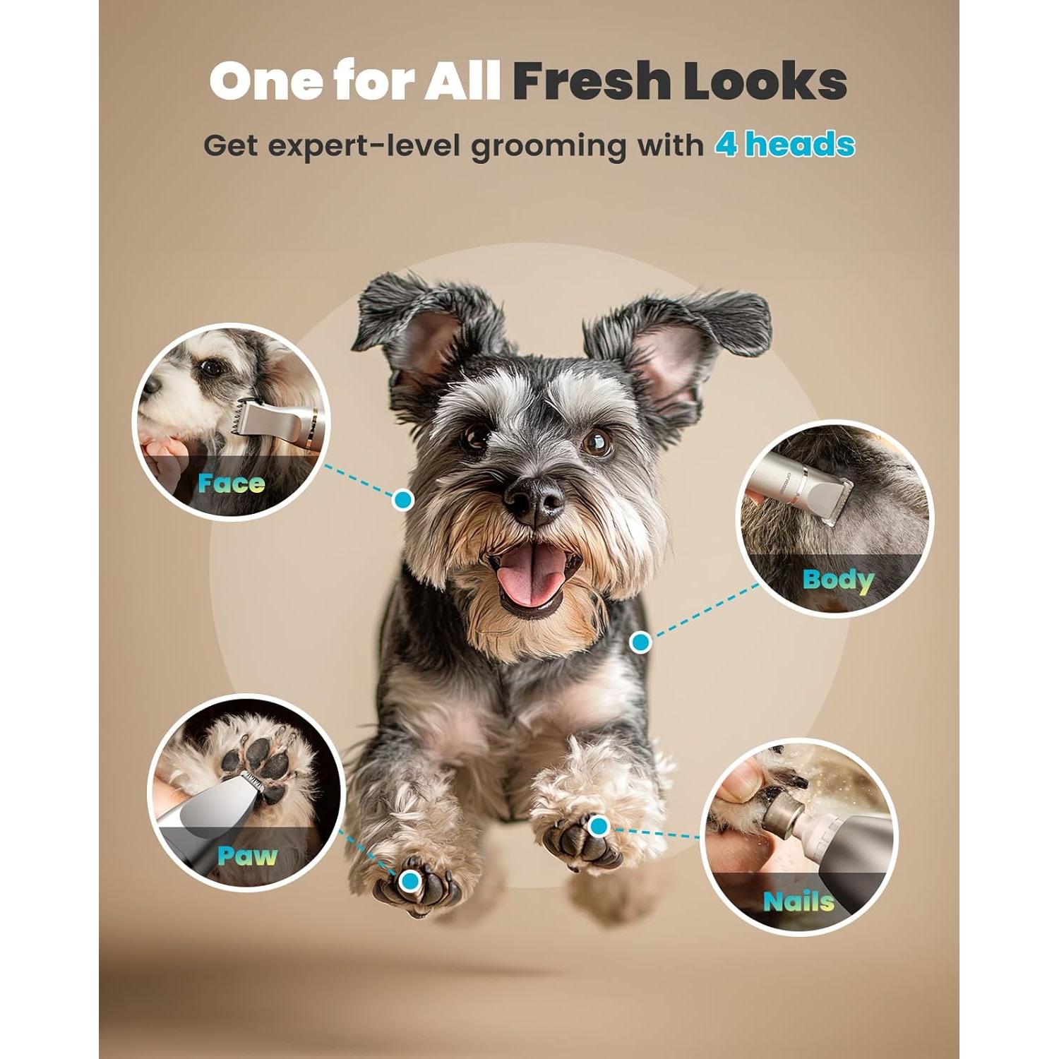 Kit de Aseo para Perros oneisall 4 en 1 Recargable IPX7